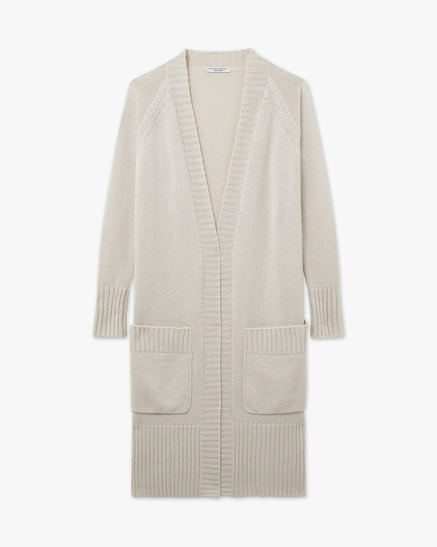 Dalmar Long Cardigan - White Merino / Cashmere
