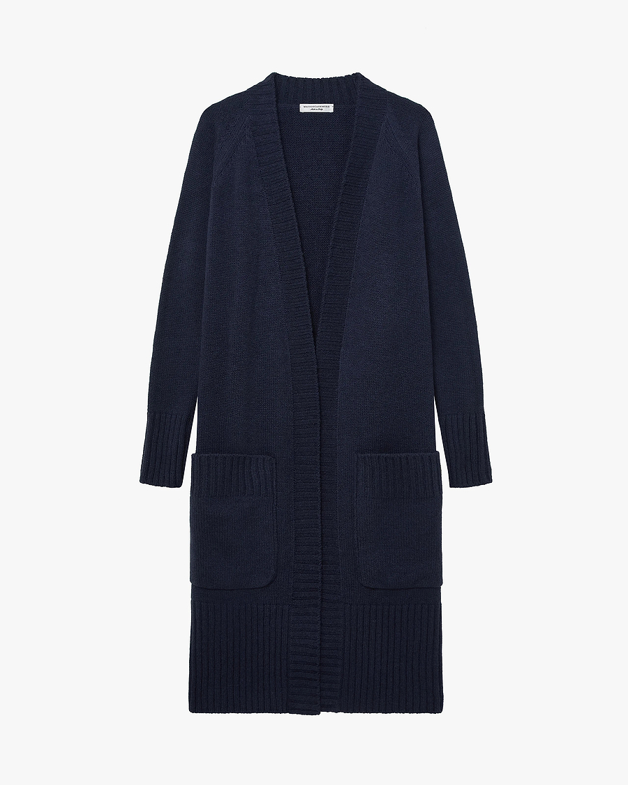 Dalmar Long Cardigan - Blue Merino / Cashmere