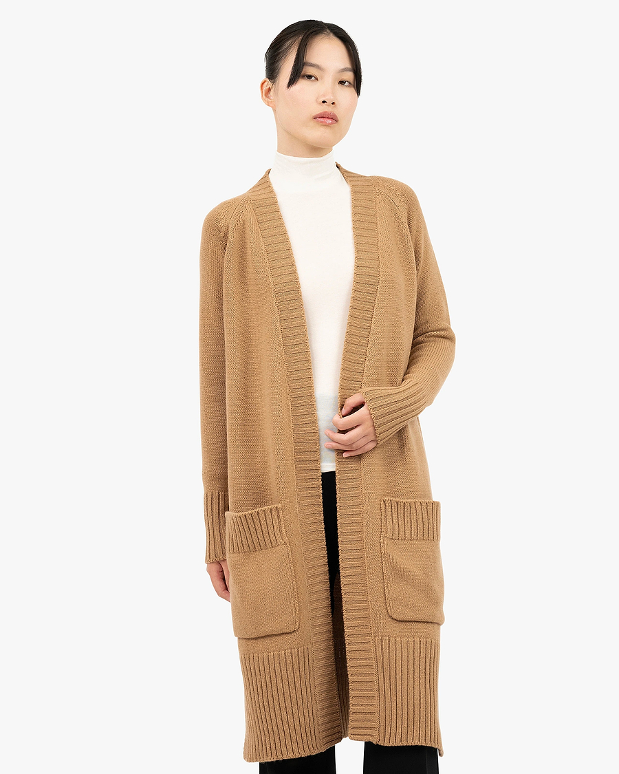 Dalmar Long Cardigan - Camel Merino / Cashmere