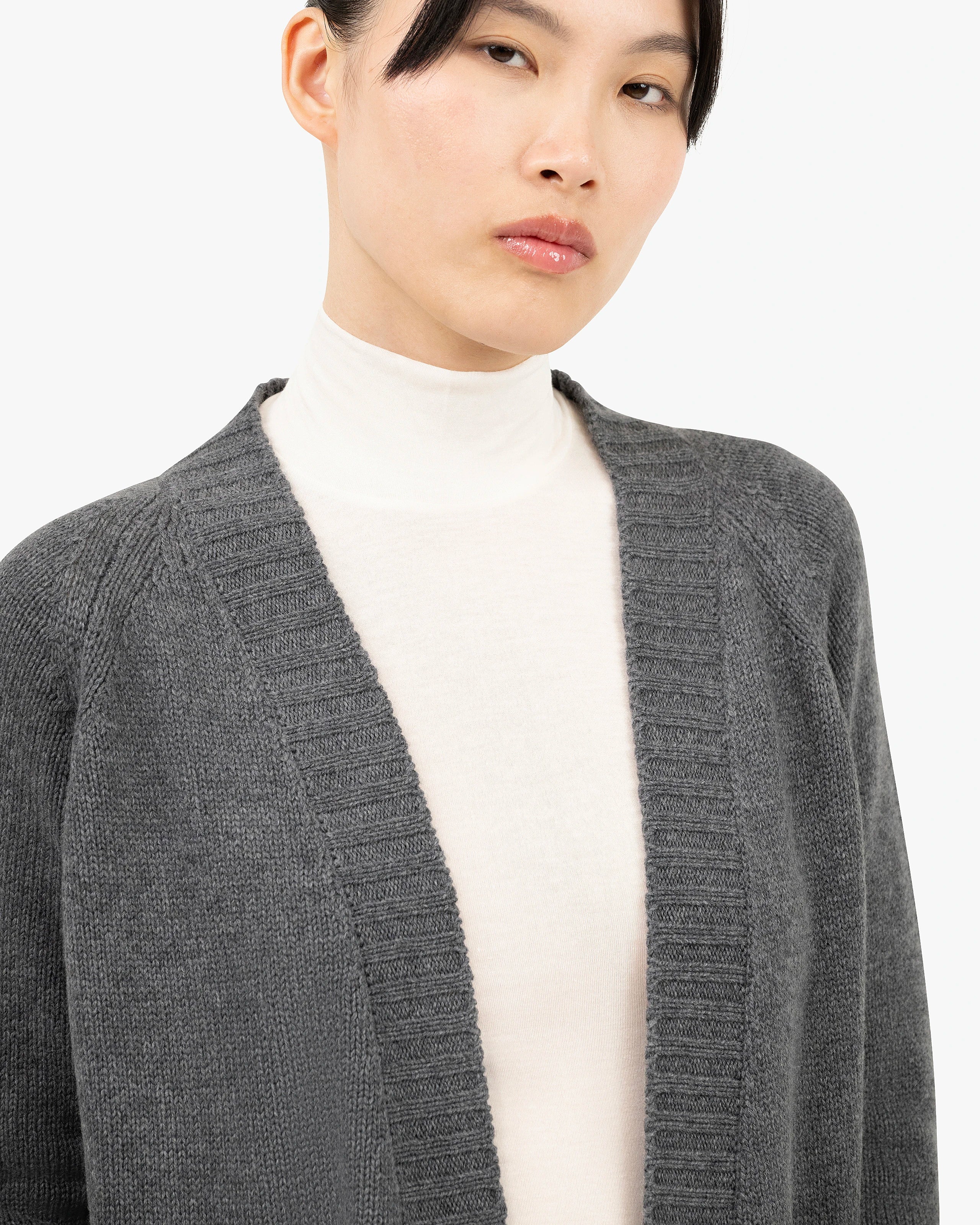 Dalmar Long Cardigan - Medium Grey Merino / Cashmere