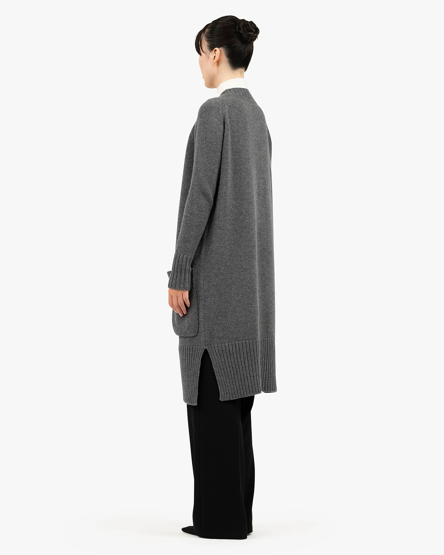 Dalmar Long Cardigan - Medium Grey Merino / Cashmere