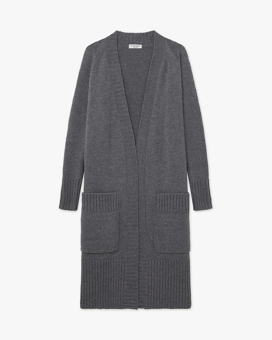 Dalmar Long Cardigan - Medium Grey Merino / Cashmere