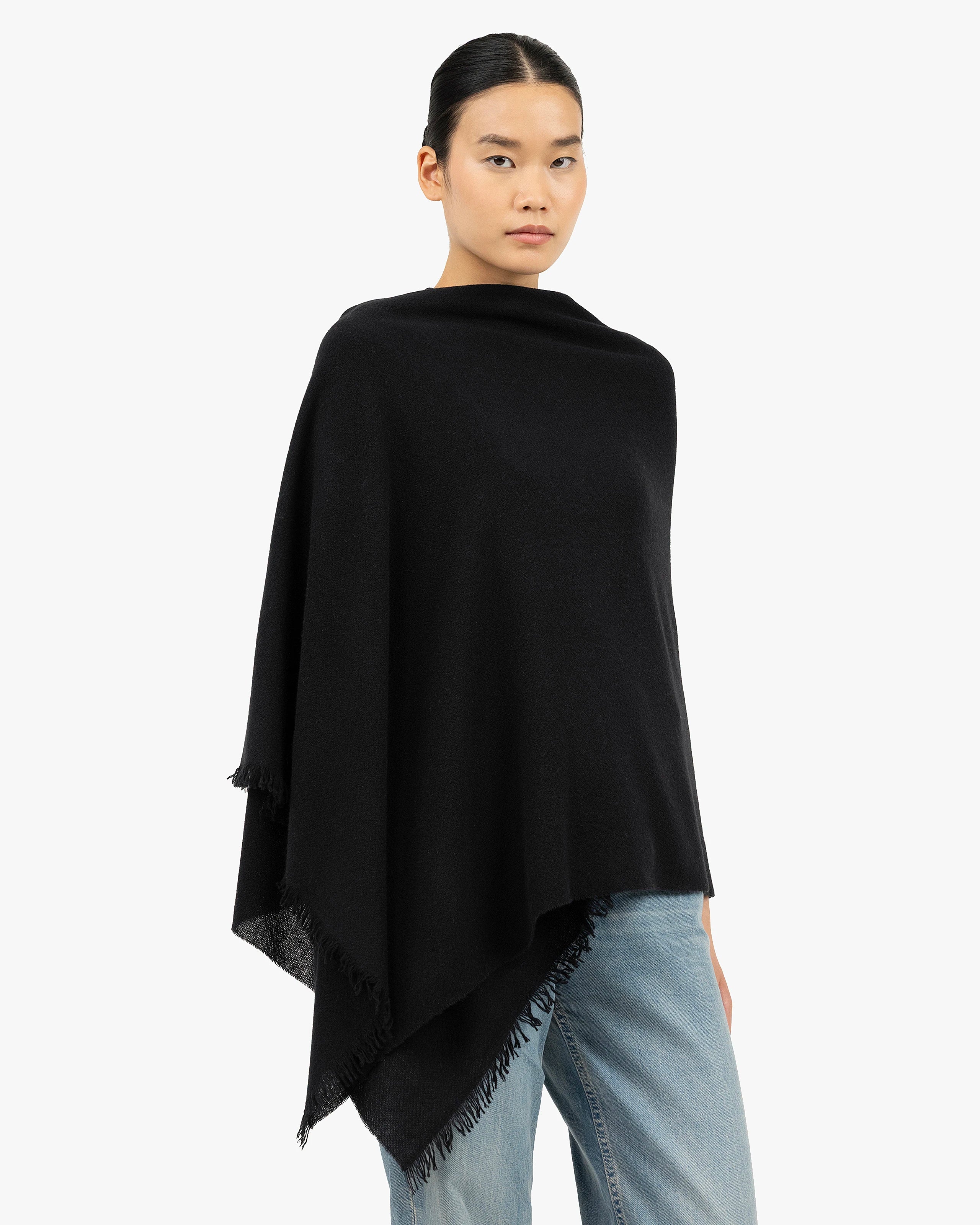 Bolgheri Wrap - Black Cashmere