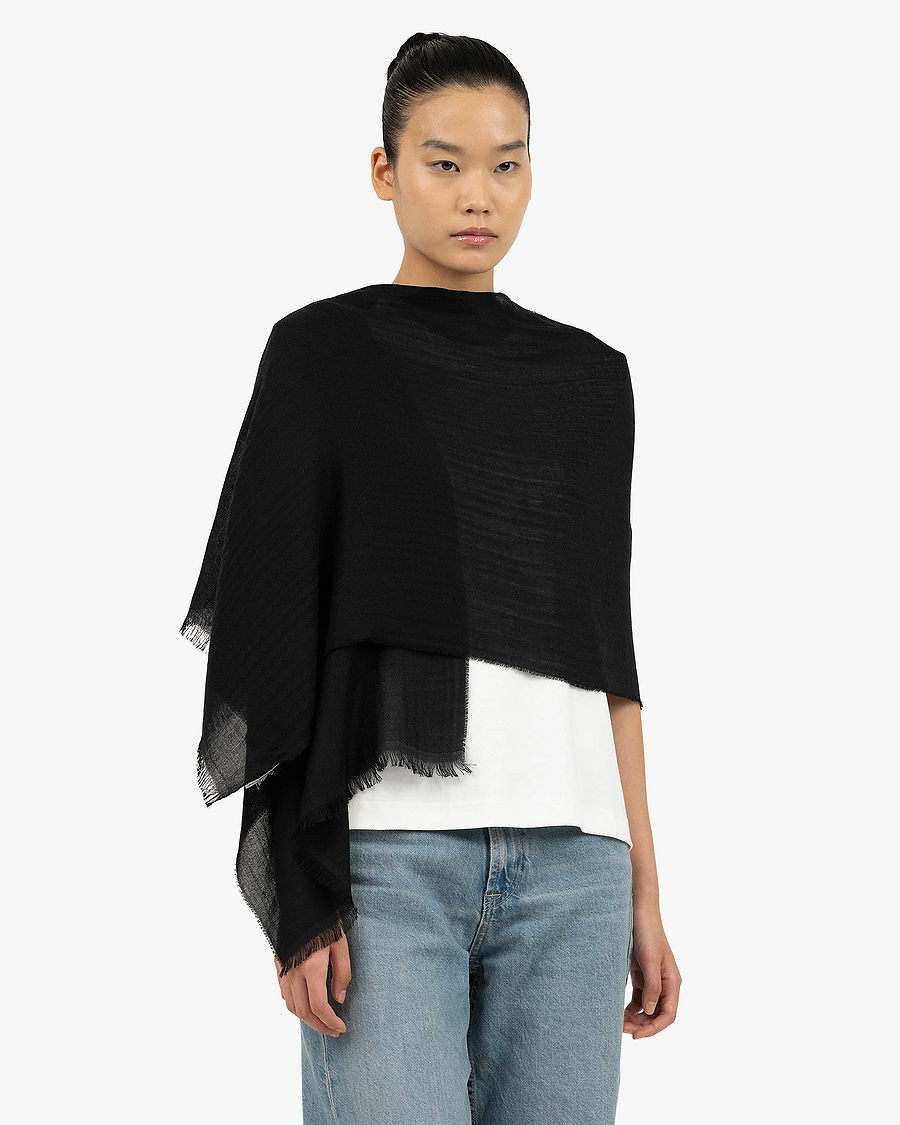 Positano Wrap - Black Cashmere / Seta