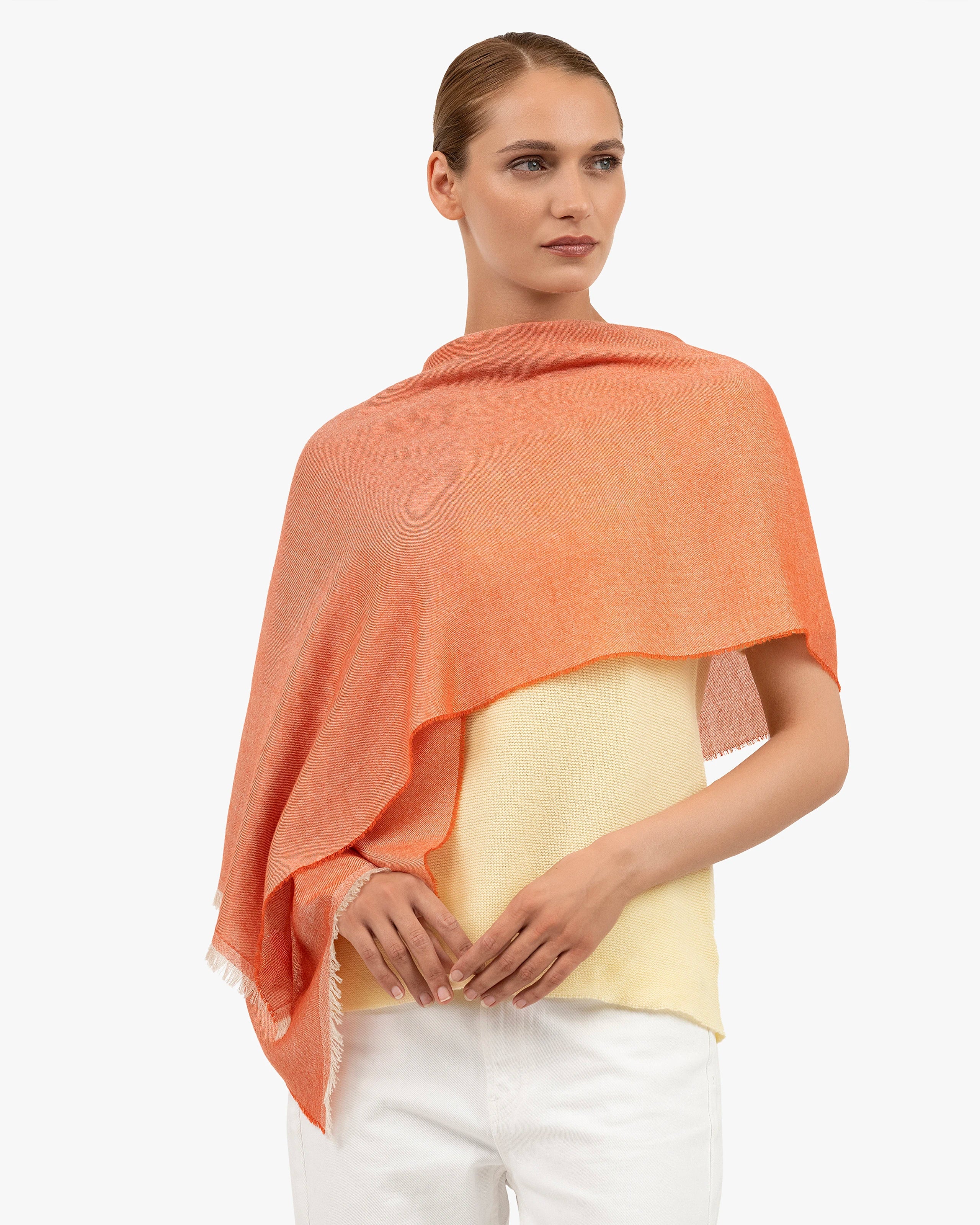 Positano Wrap - Orange Cashmere / Seta