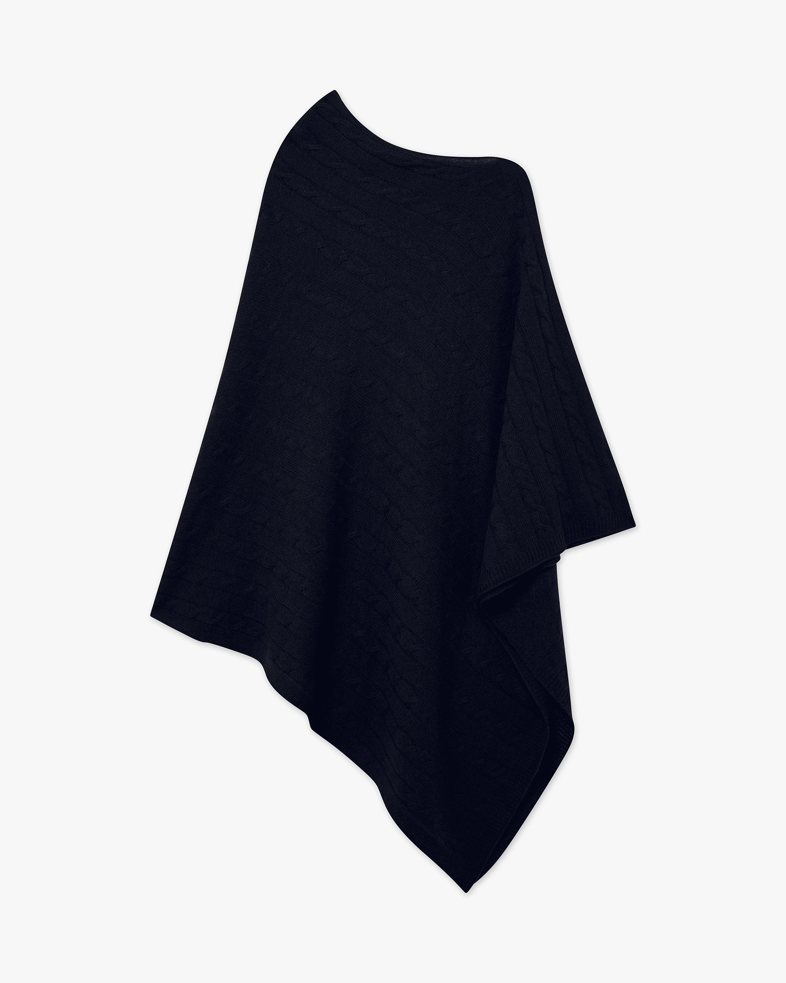 Zopfmuster Essential Poncho - Nachtblau - Archiv