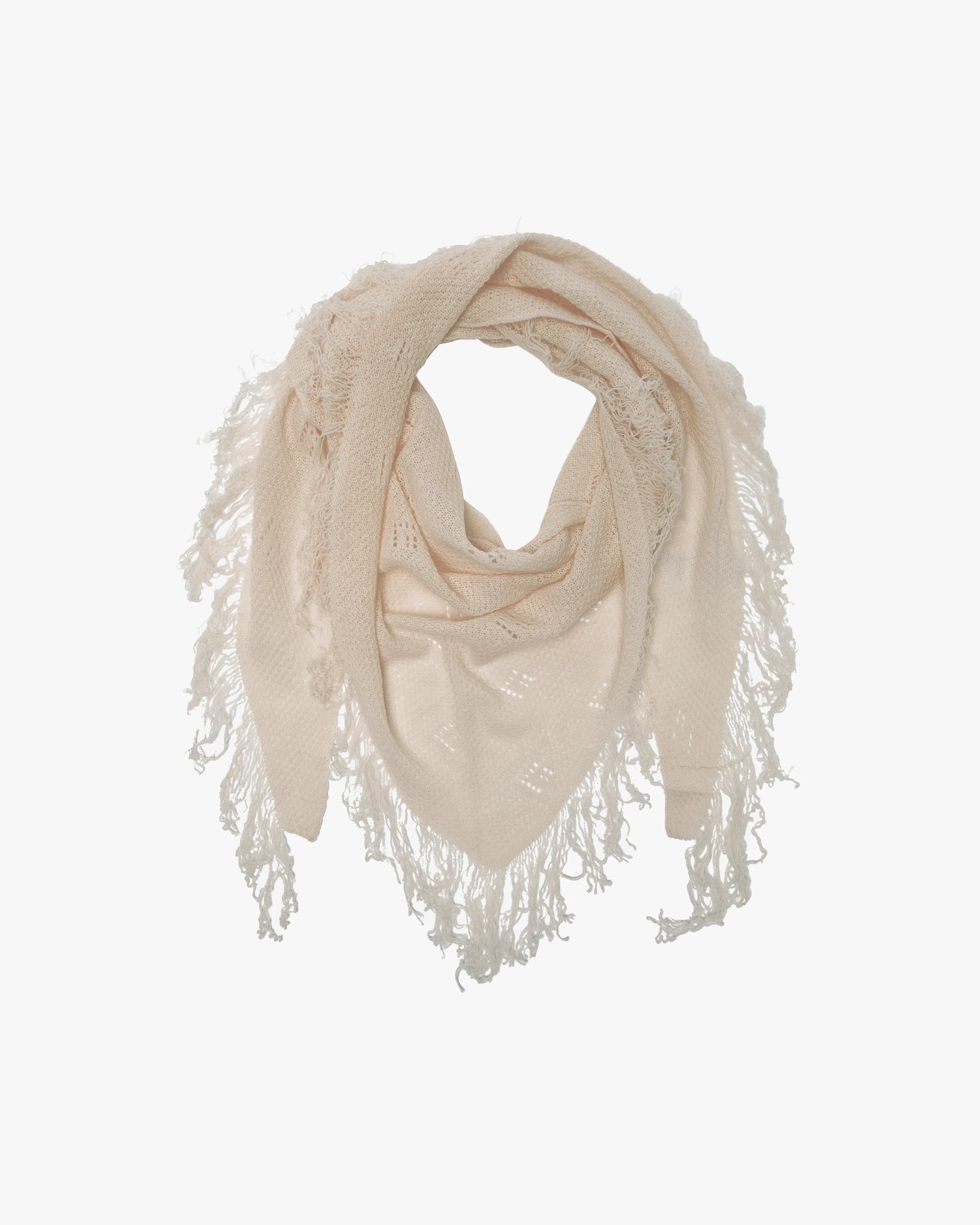 Écharpe Triangle Pointelle - Beige - Archive