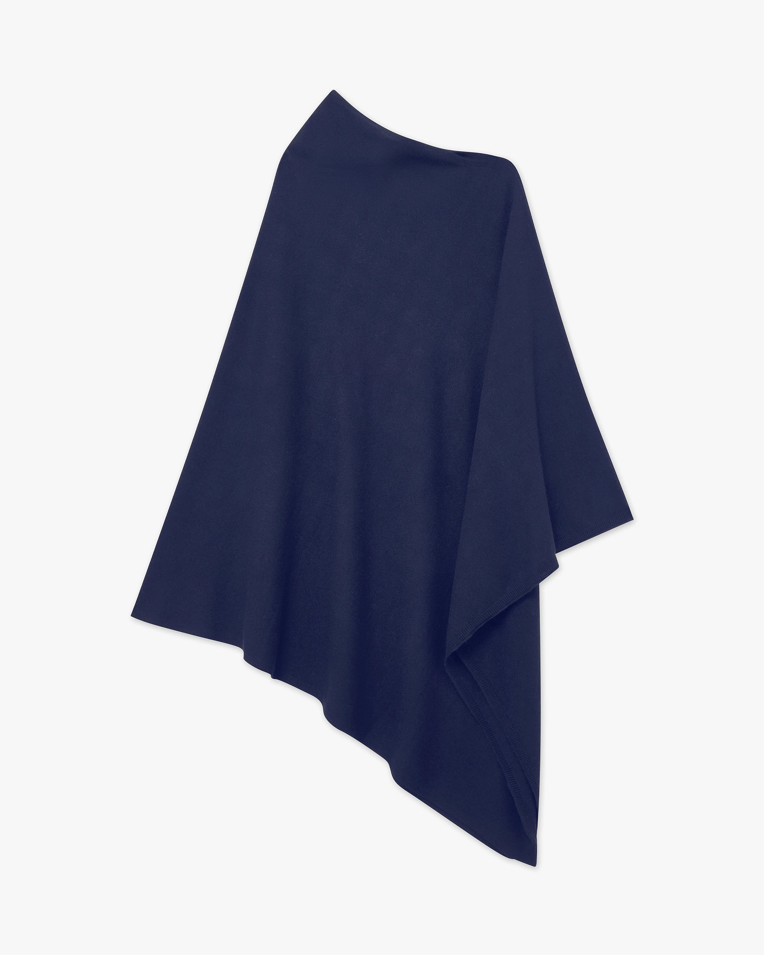 Mayfair Langer Poncho - Blau - Archiv