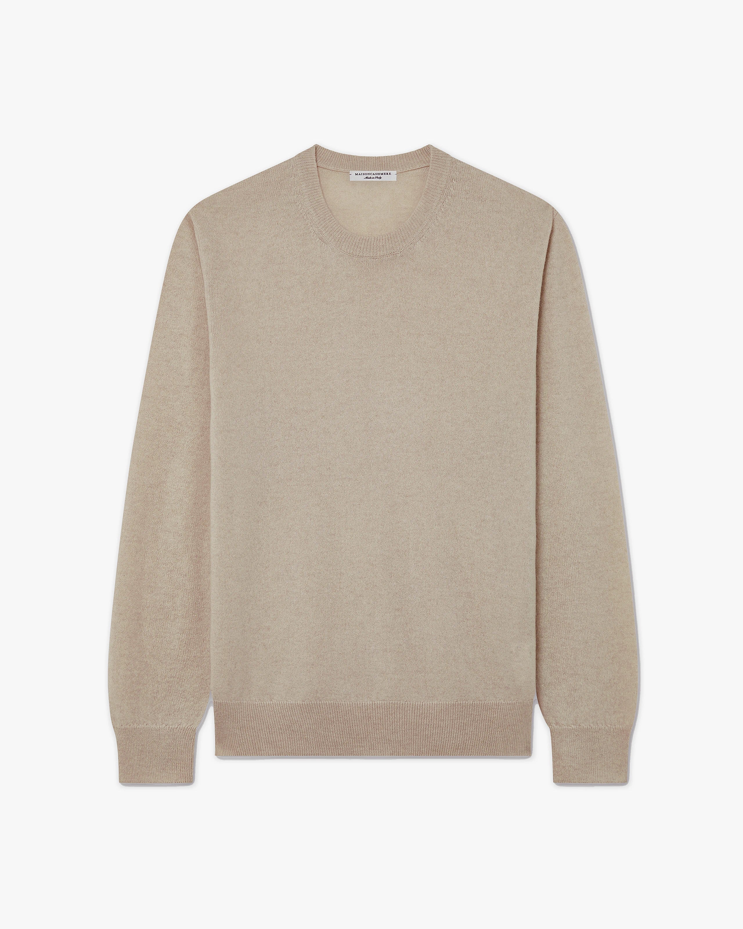 Classic Rundhalspullover Herren - Beige - Archiv