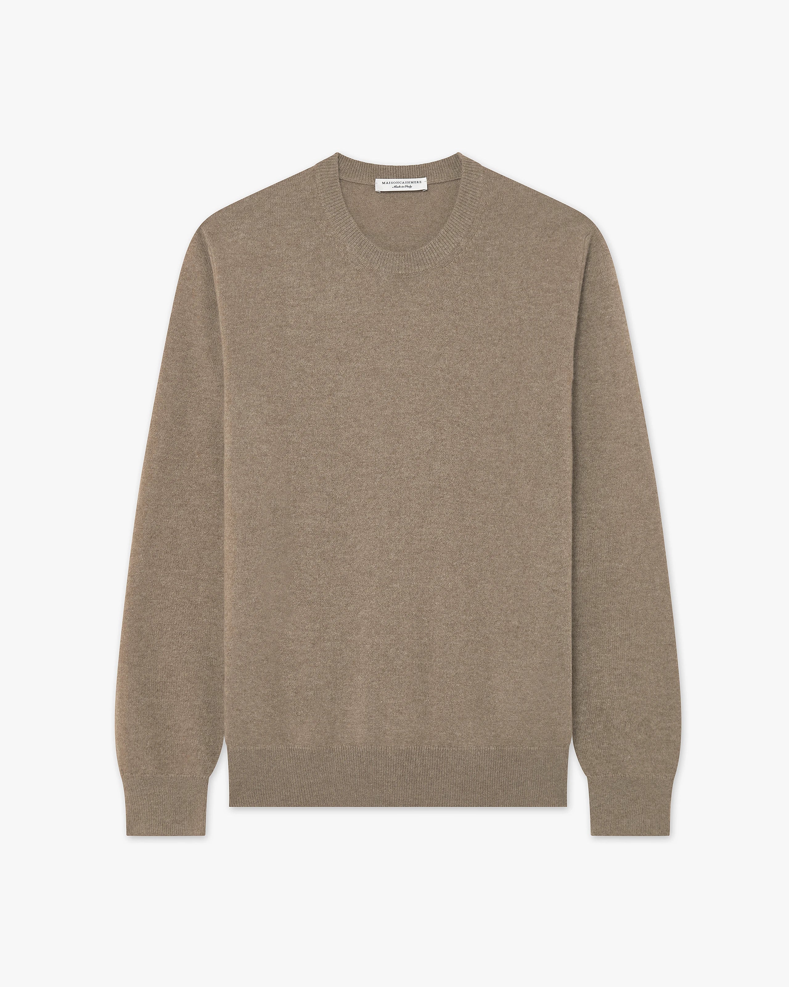 Classic Rundhalspullover Herren - Taupe - Archiv