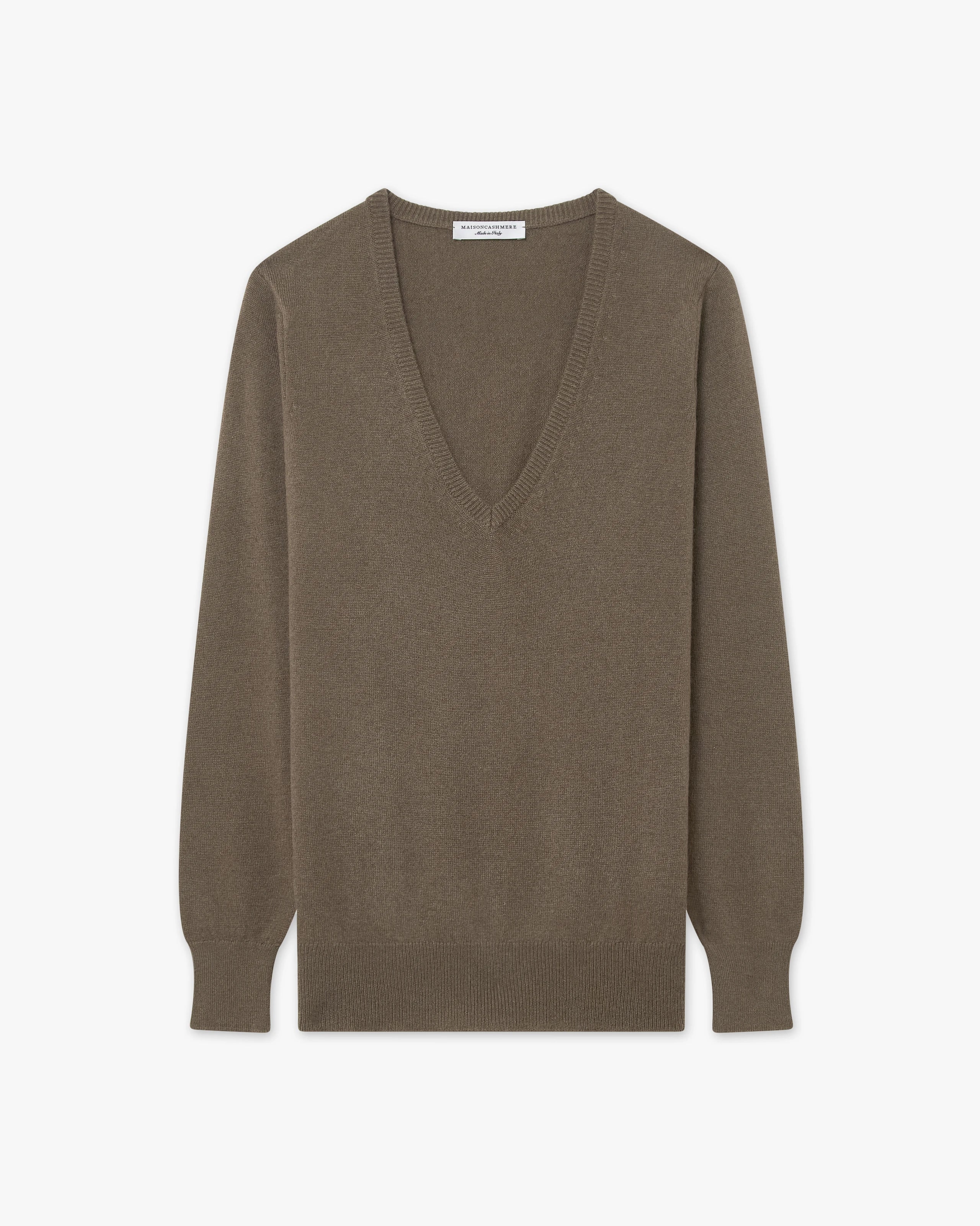 Essential V-Ausschnittpullover Damen - Braun - Archiv
