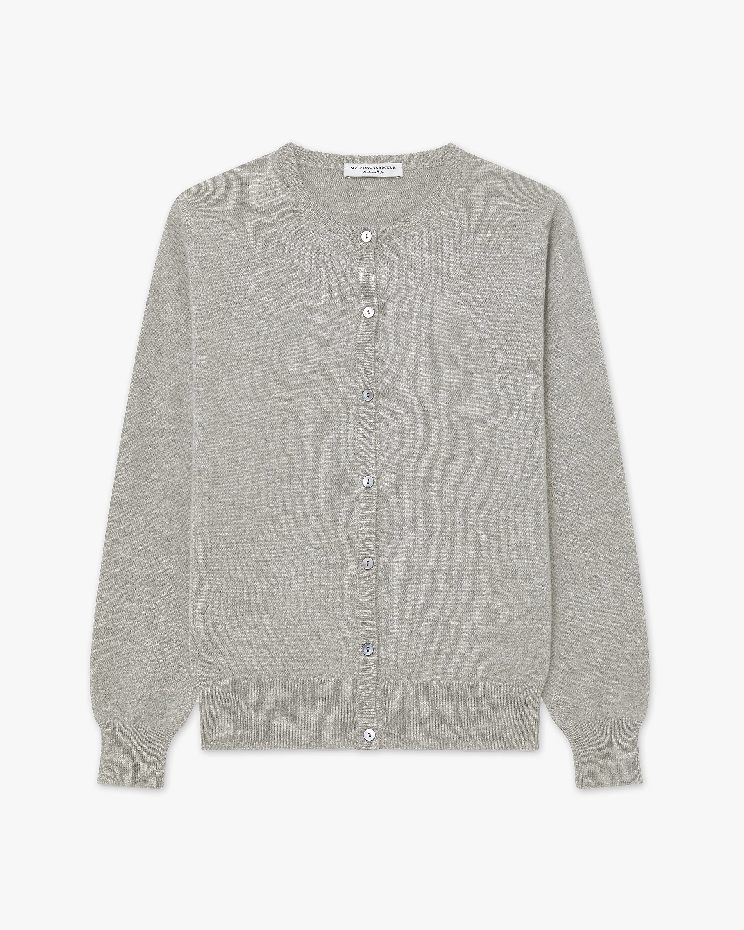 Essential Rundhals Cardigan - Hellgrau - Archiv