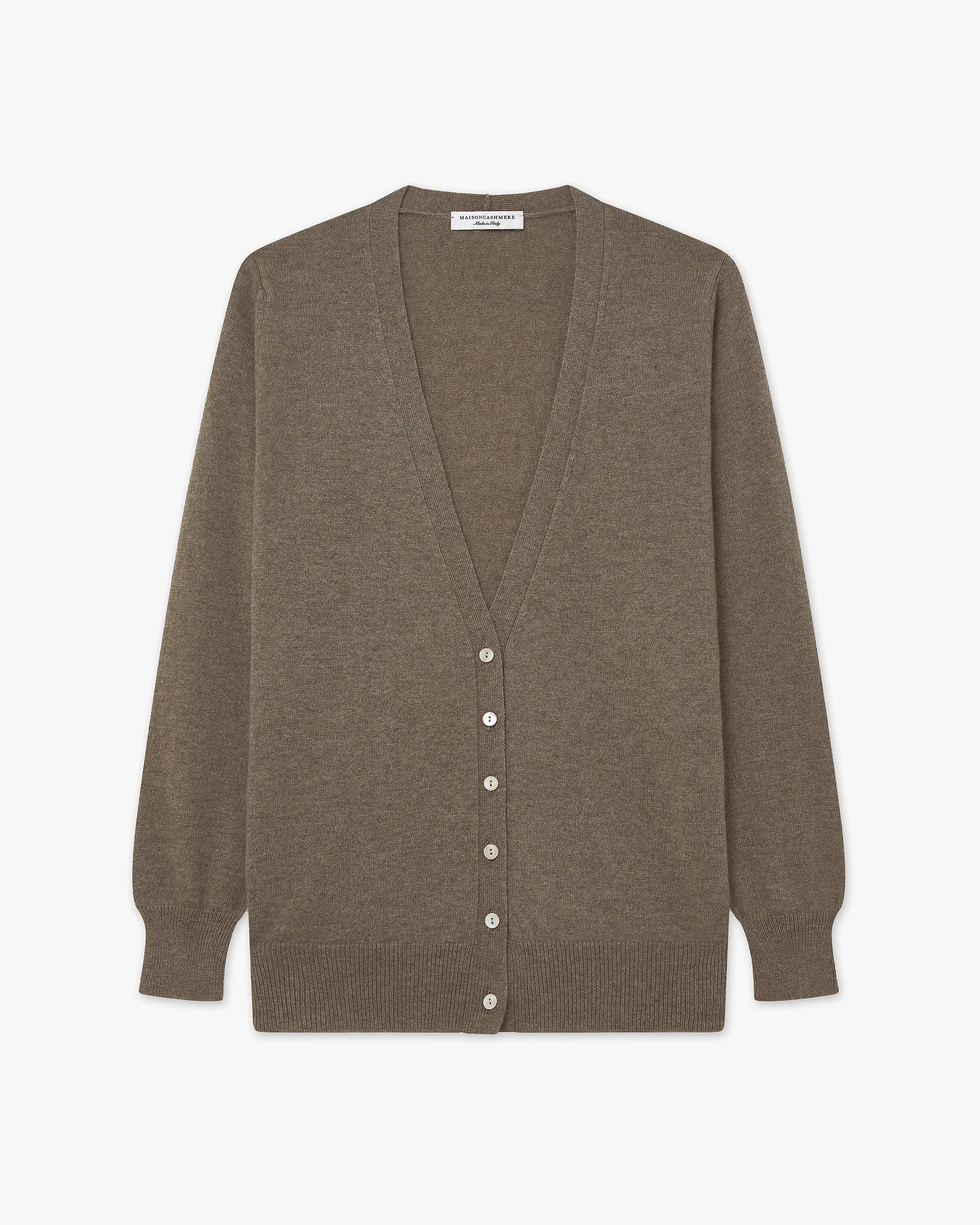 Essential V-Ausschnittcardigan Damen - Braun - Archiv
