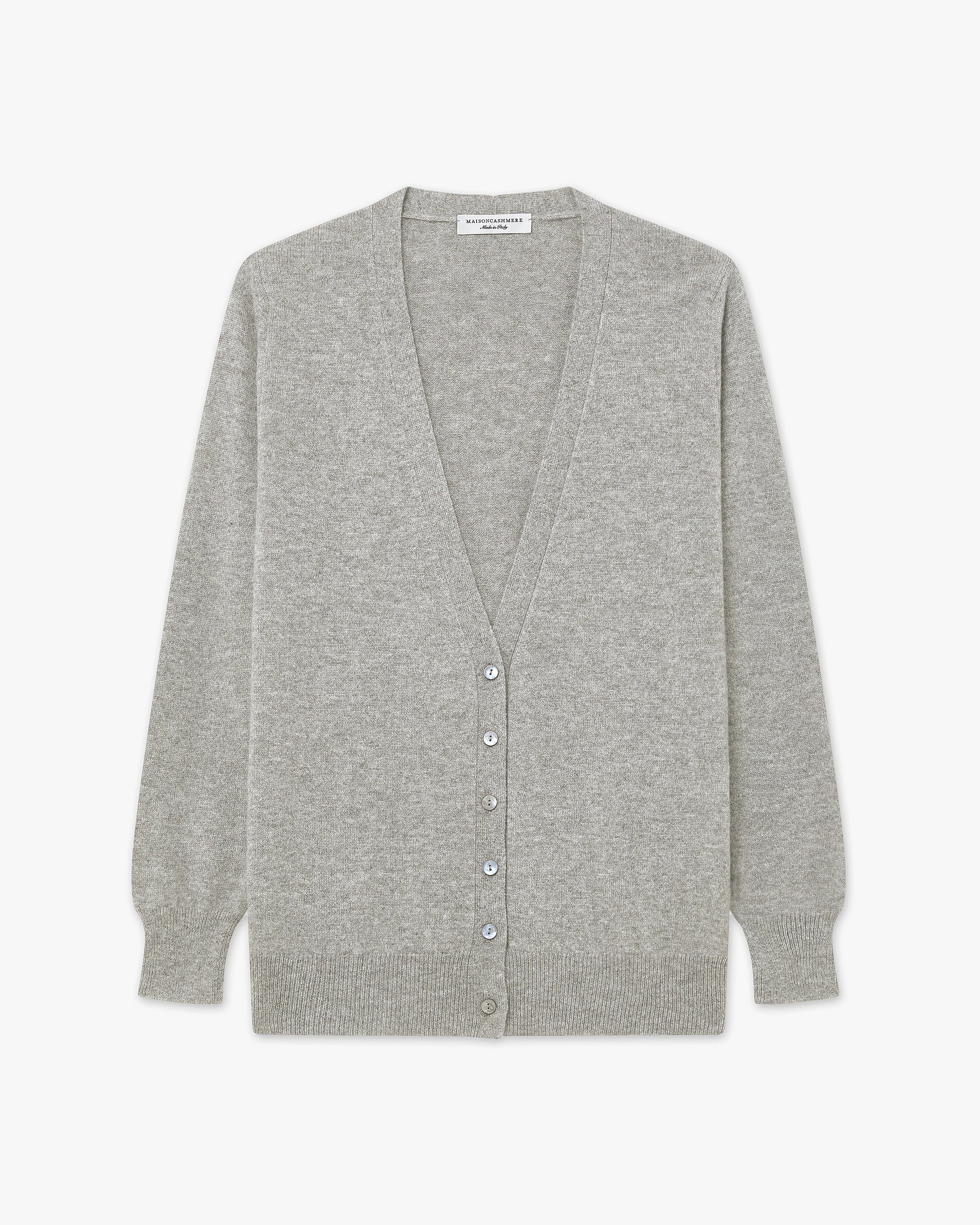 Essential V-Ausschnittcardigan Damen - Hellgrau - Archiv