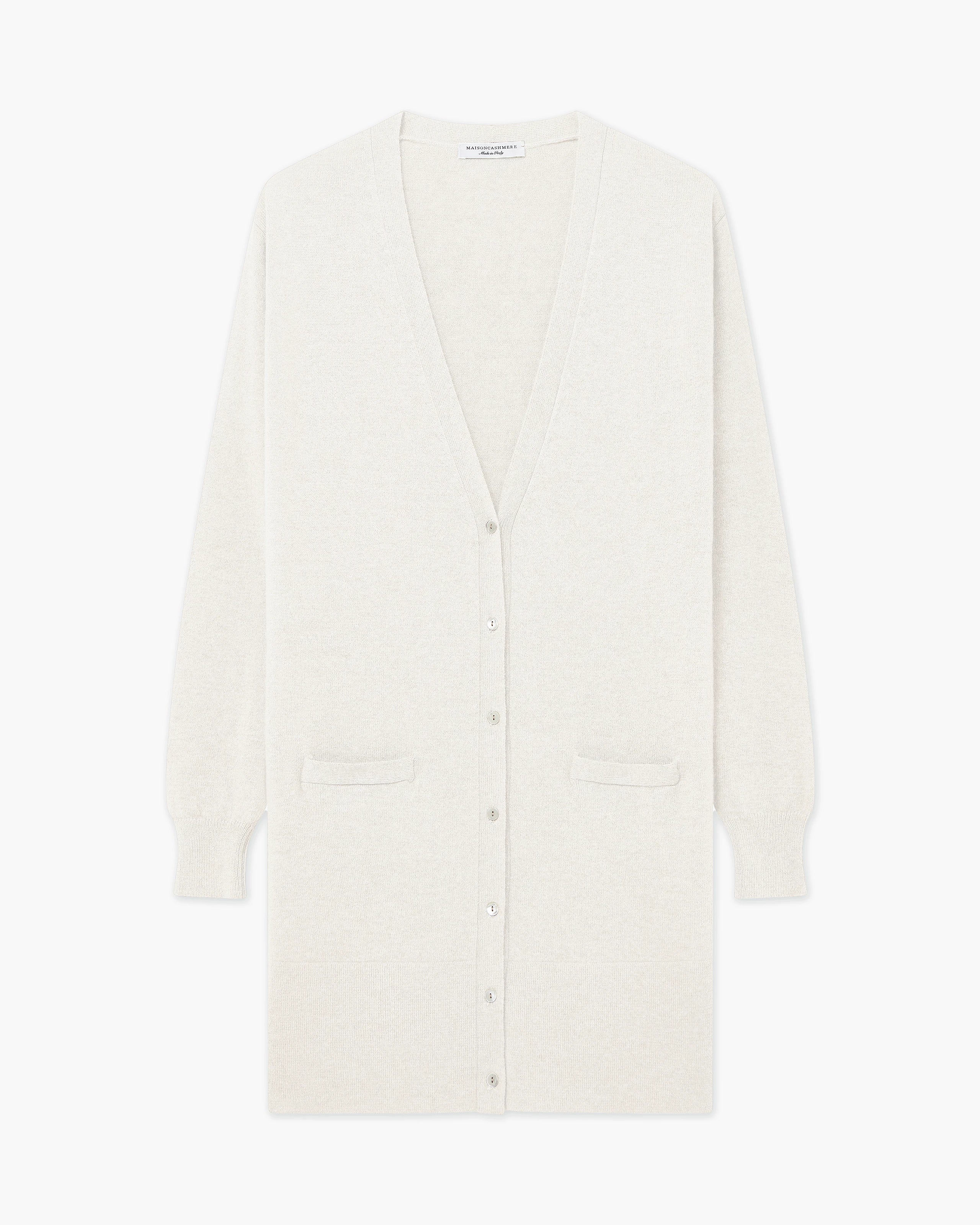 Essential Lange Cardigan - Weiß - Archiv