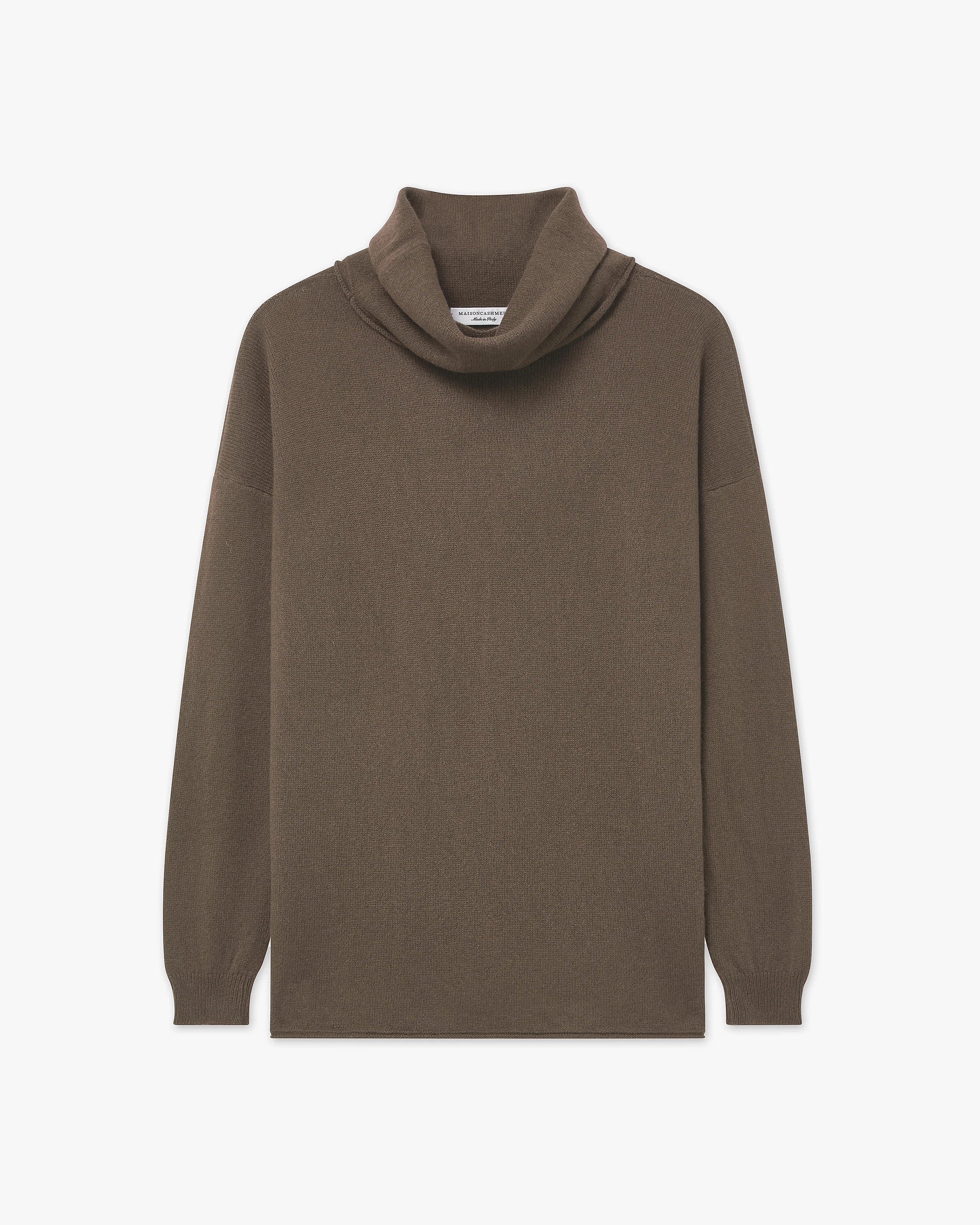 Lightness Wasserfallkragen Pullover - Braun - Archiv