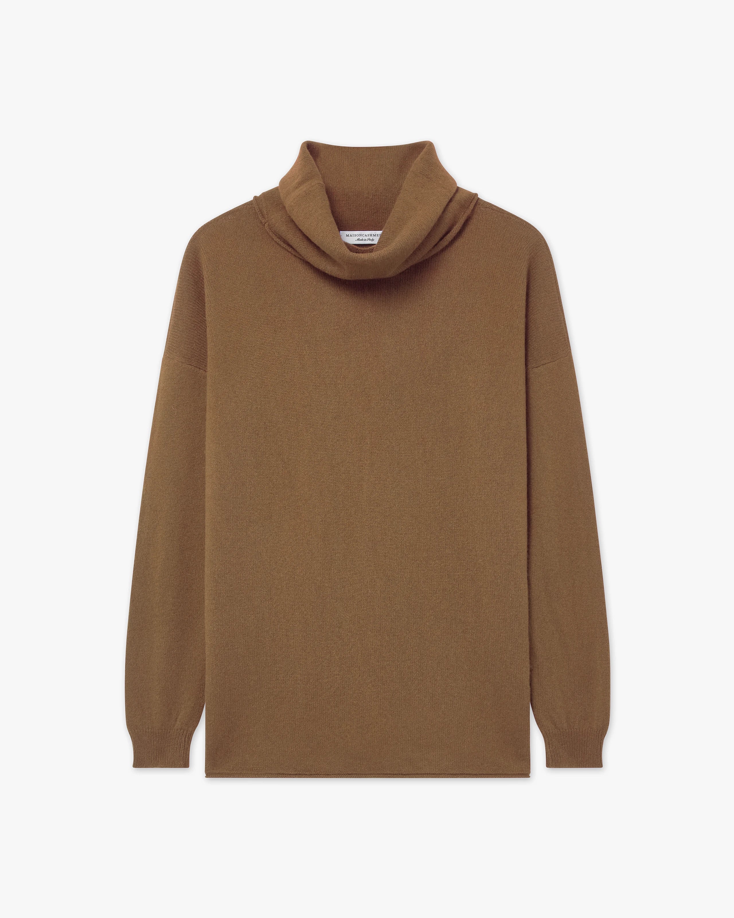 Lightness Wasserfallkragen Pullover - Camel - Archiv
