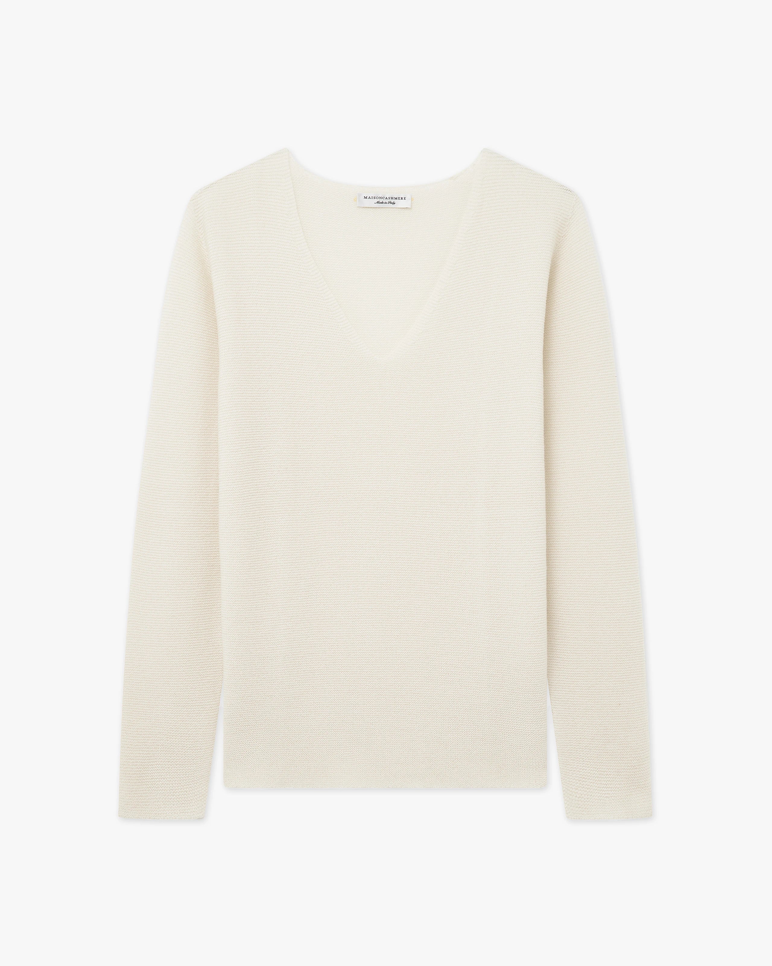 Pull Col V Soffio Femme - Écru - Archive