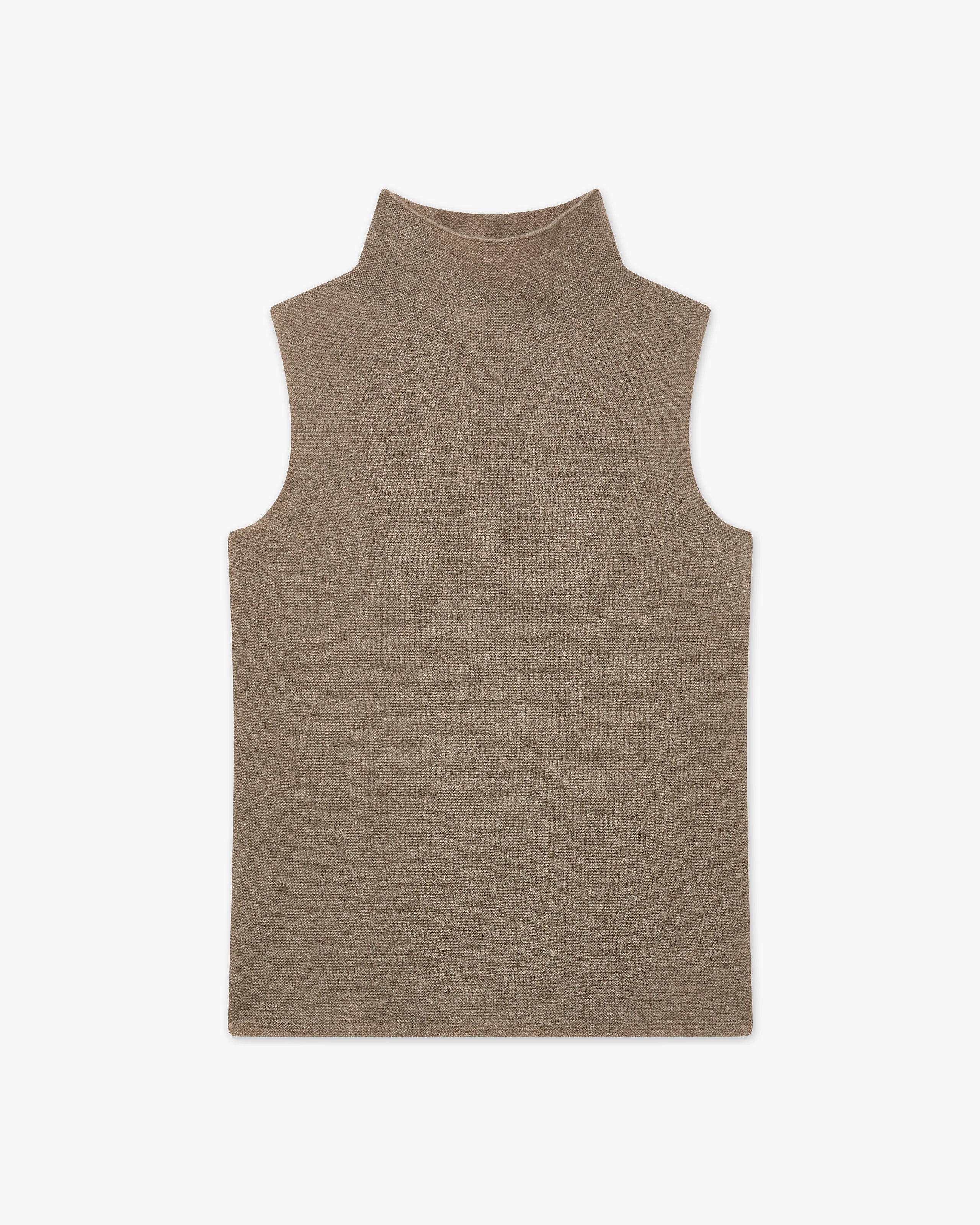 Soffio Mock Neck Top Pullover - Taupe - Archiv