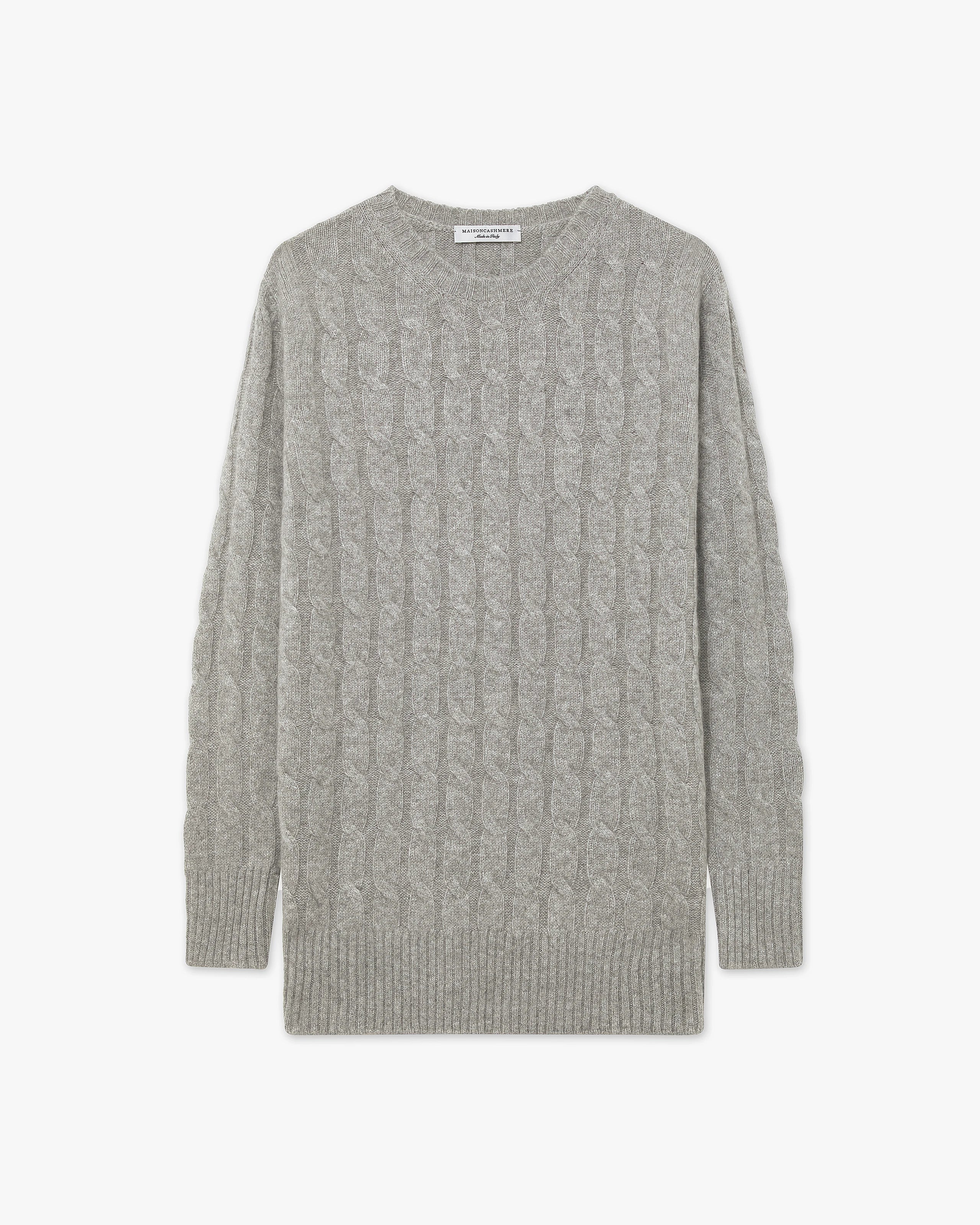 Essential Zopfmuster Pullover - Hellgrau - Archiv