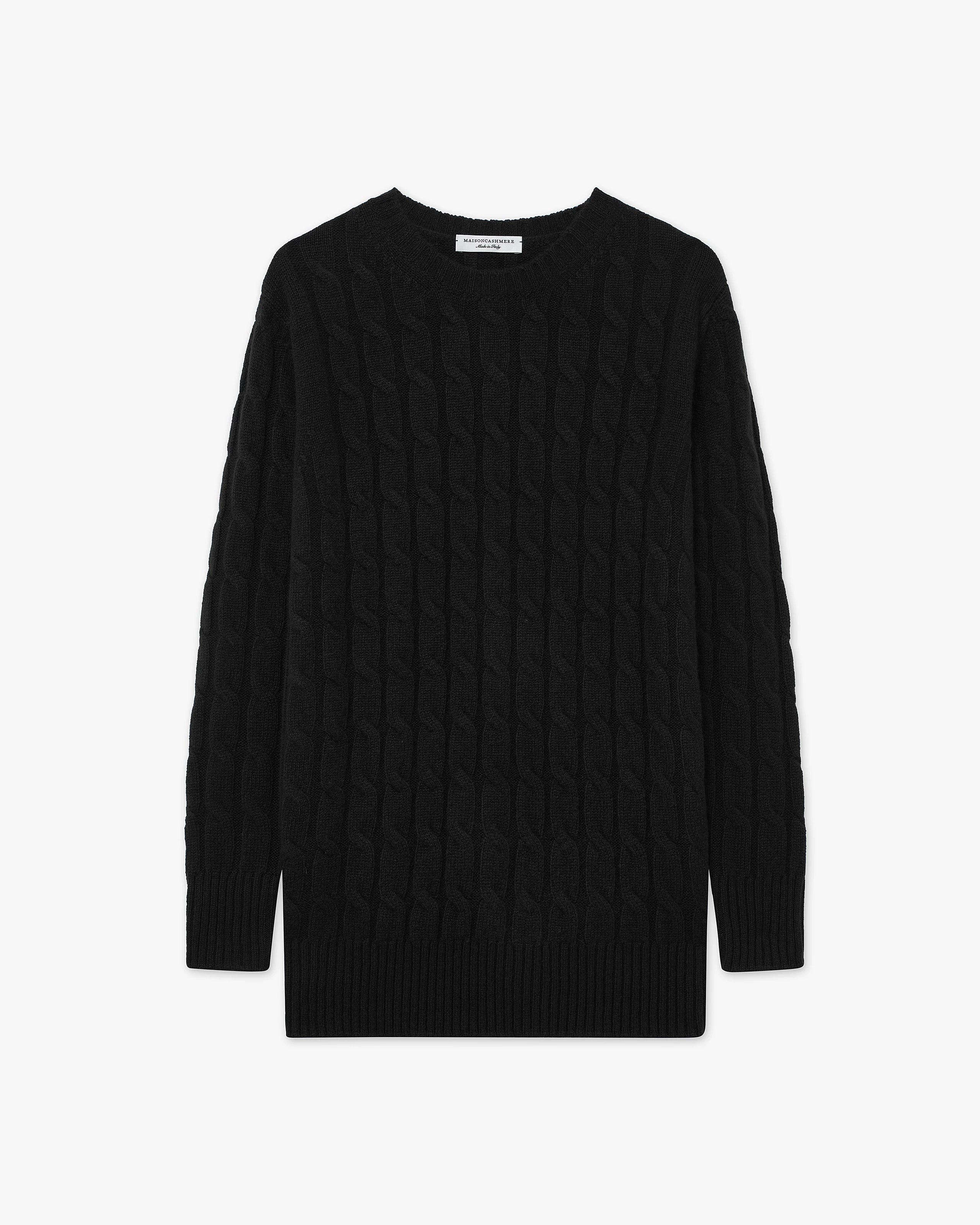 Essential Zopfmuster Pullover - Schwarz - Archiv