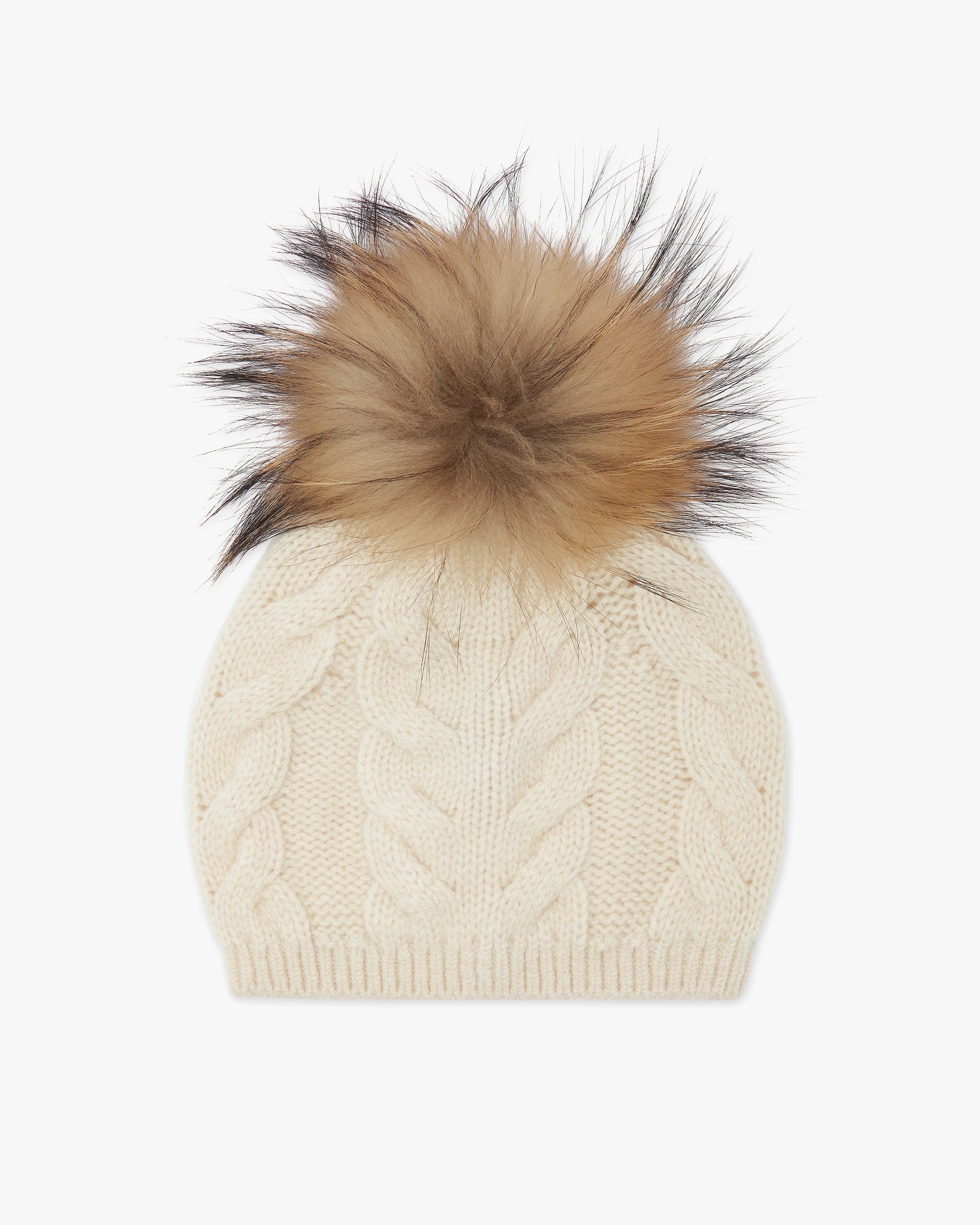 Pom-Pom Hat - White Cashmere
