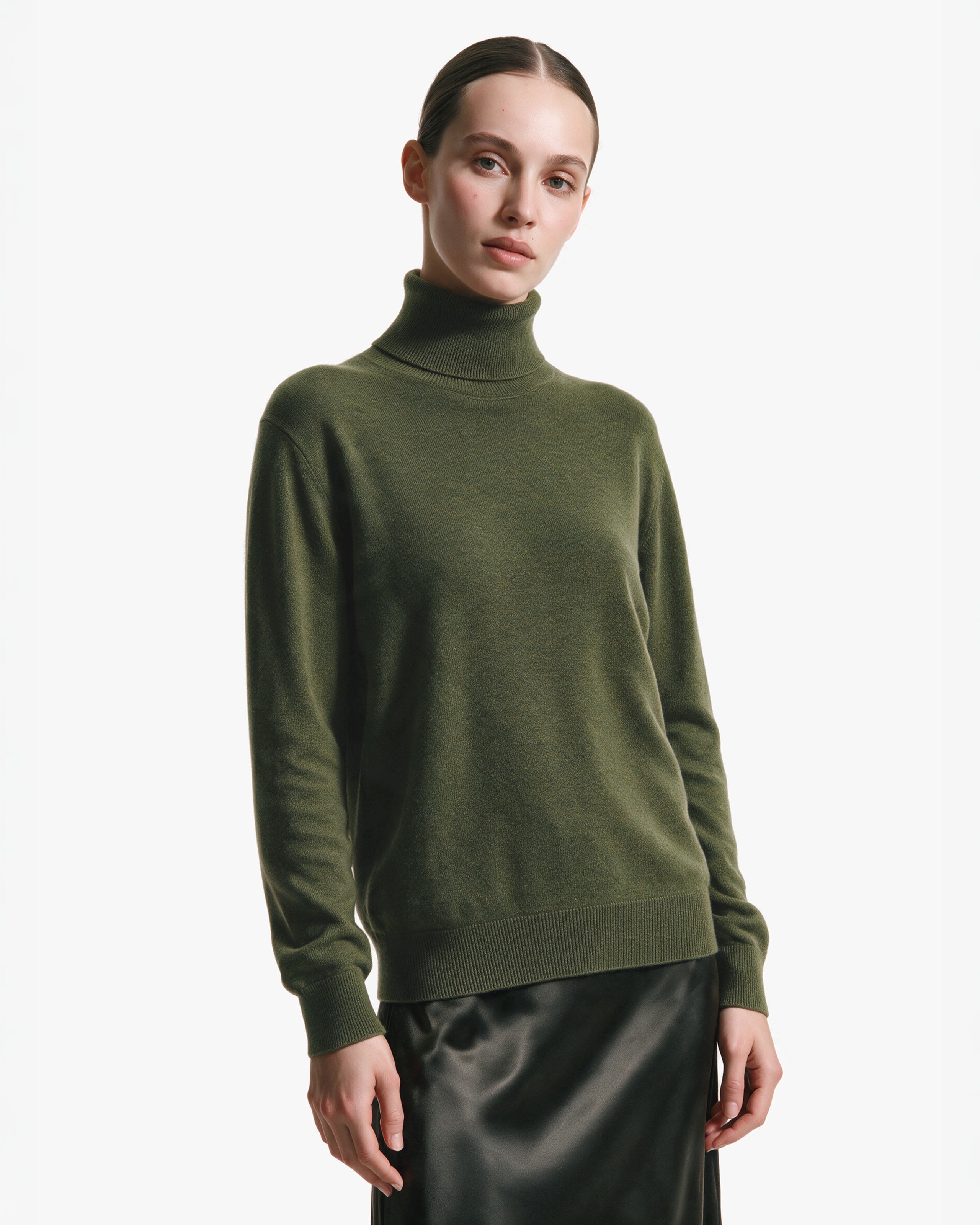 Pull Col Roulé Classic Prestige Femme · Vert