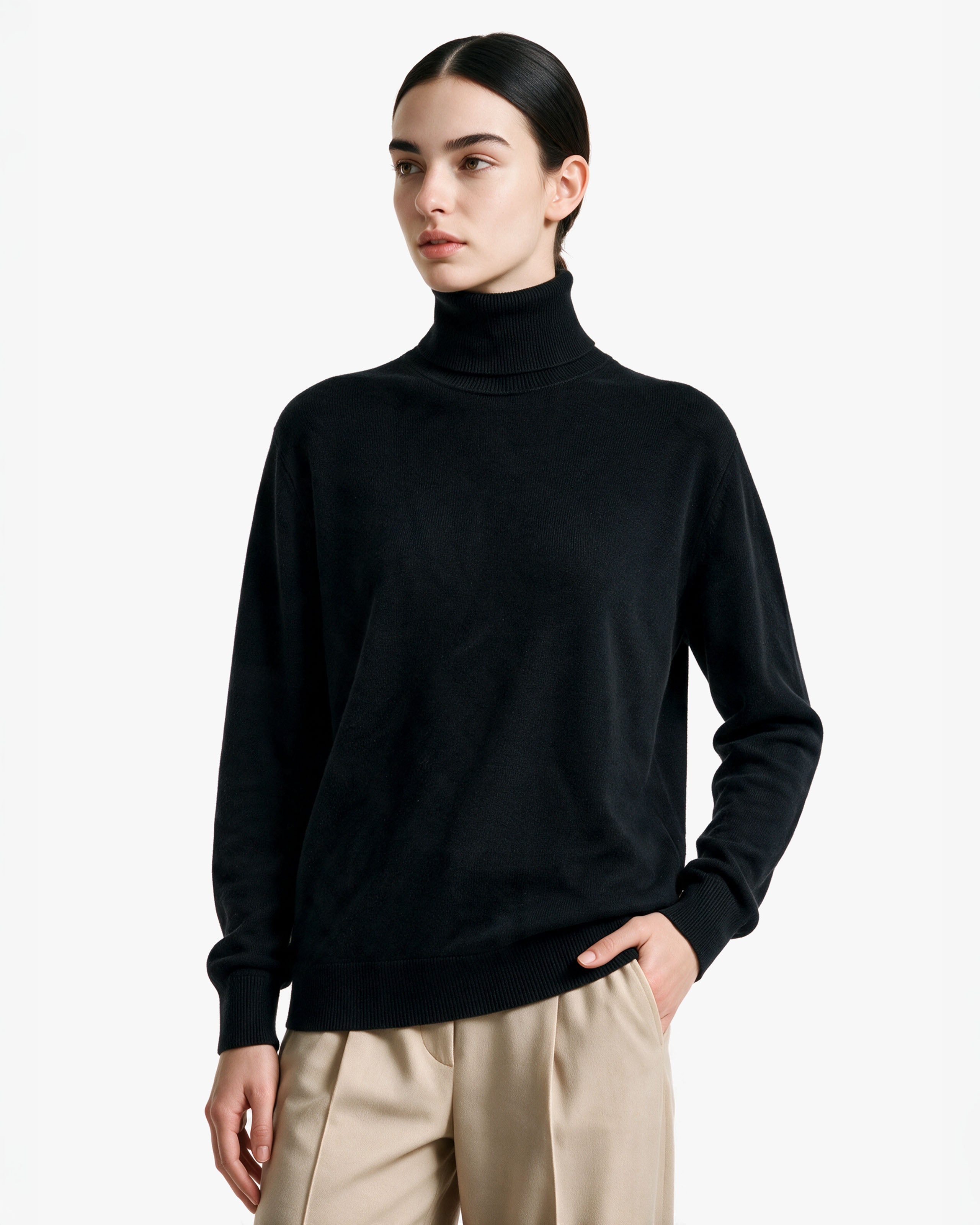 Women's Classic Prestige Roll Neck · Black