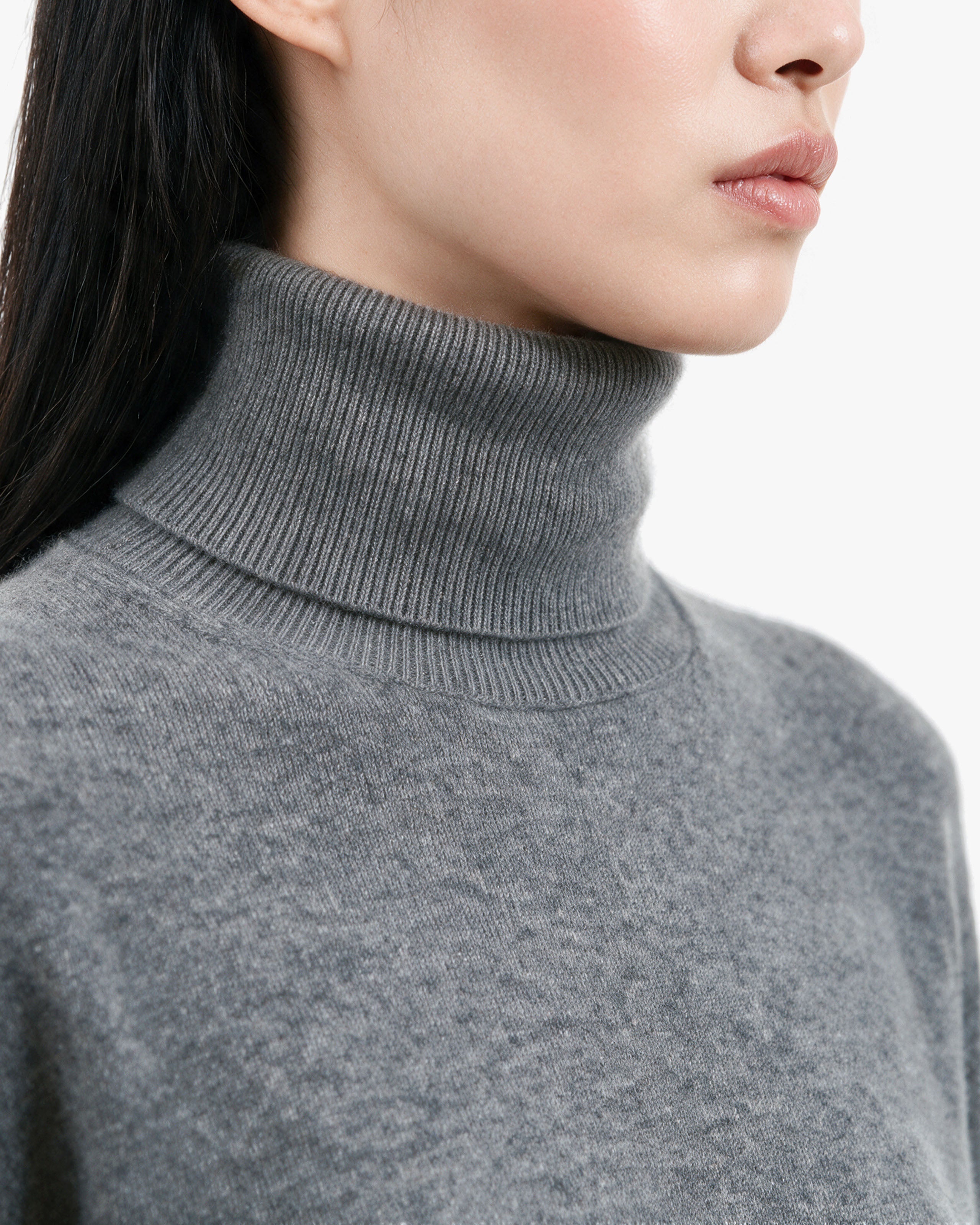 Women's Classic Prestige Roll Neck · Mid Grey