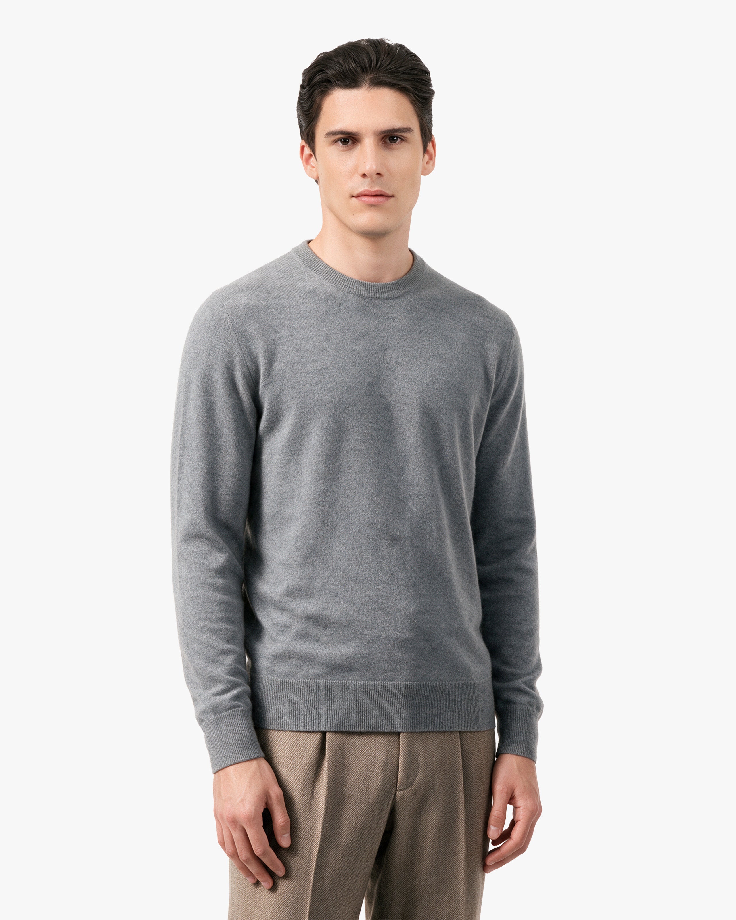 Pull Col Rond Classic Prestige Homme · Gris Moyen