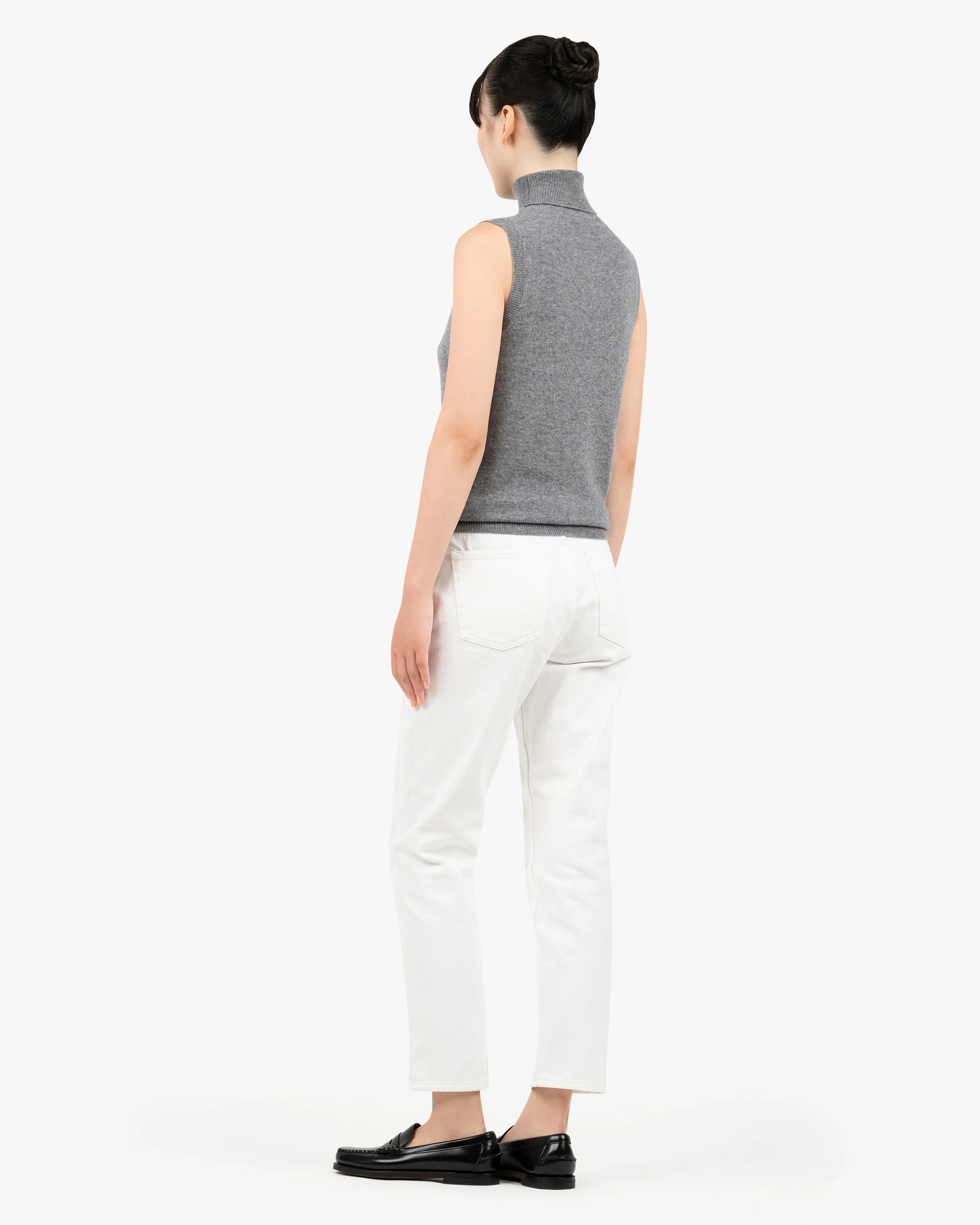 Essential Turtleneck Top - Medium Grey Cashmere