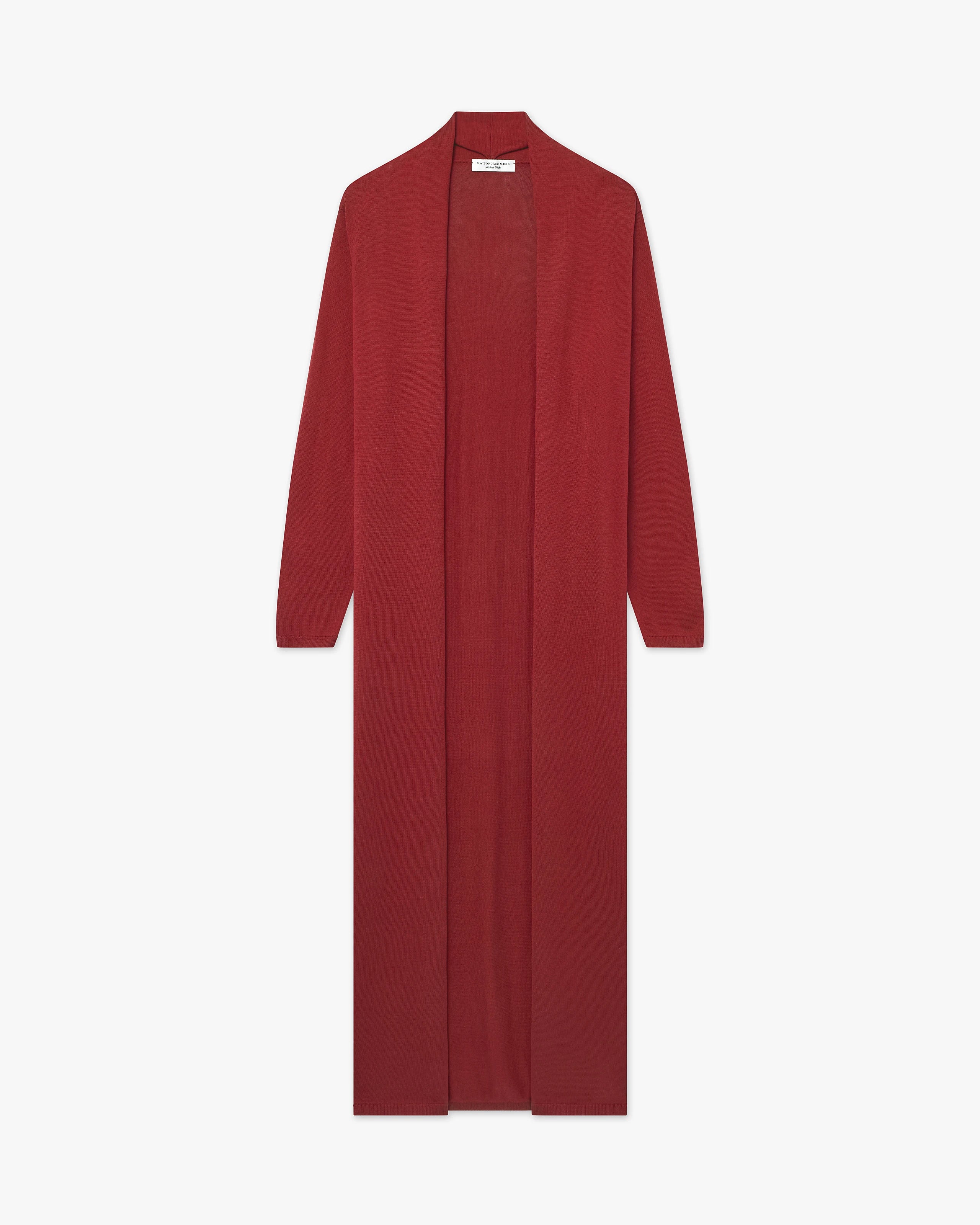 Oasi Long Cardigan - Red Cotone
