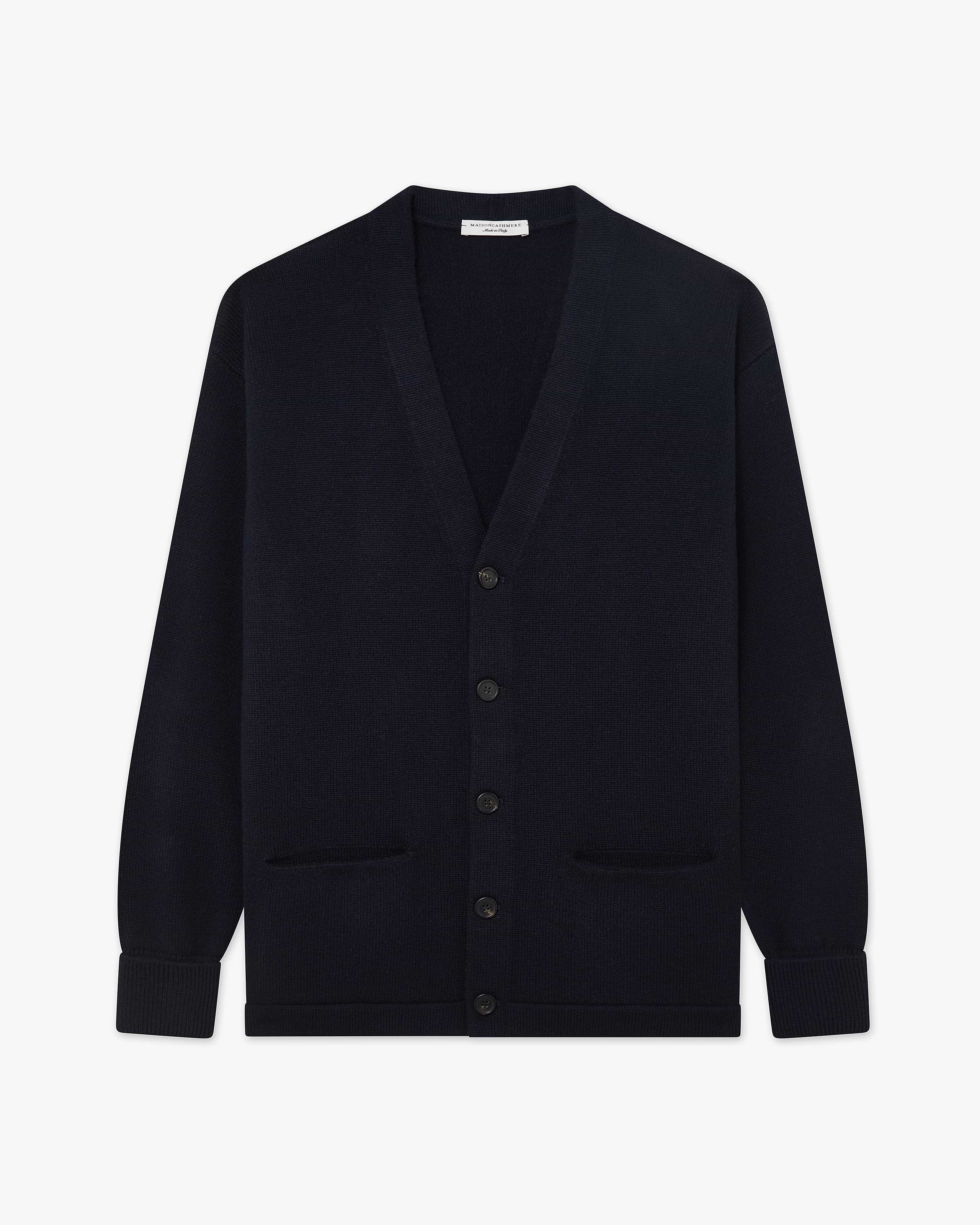 Men's Beacon Cardigan - Night Blue Cashmere