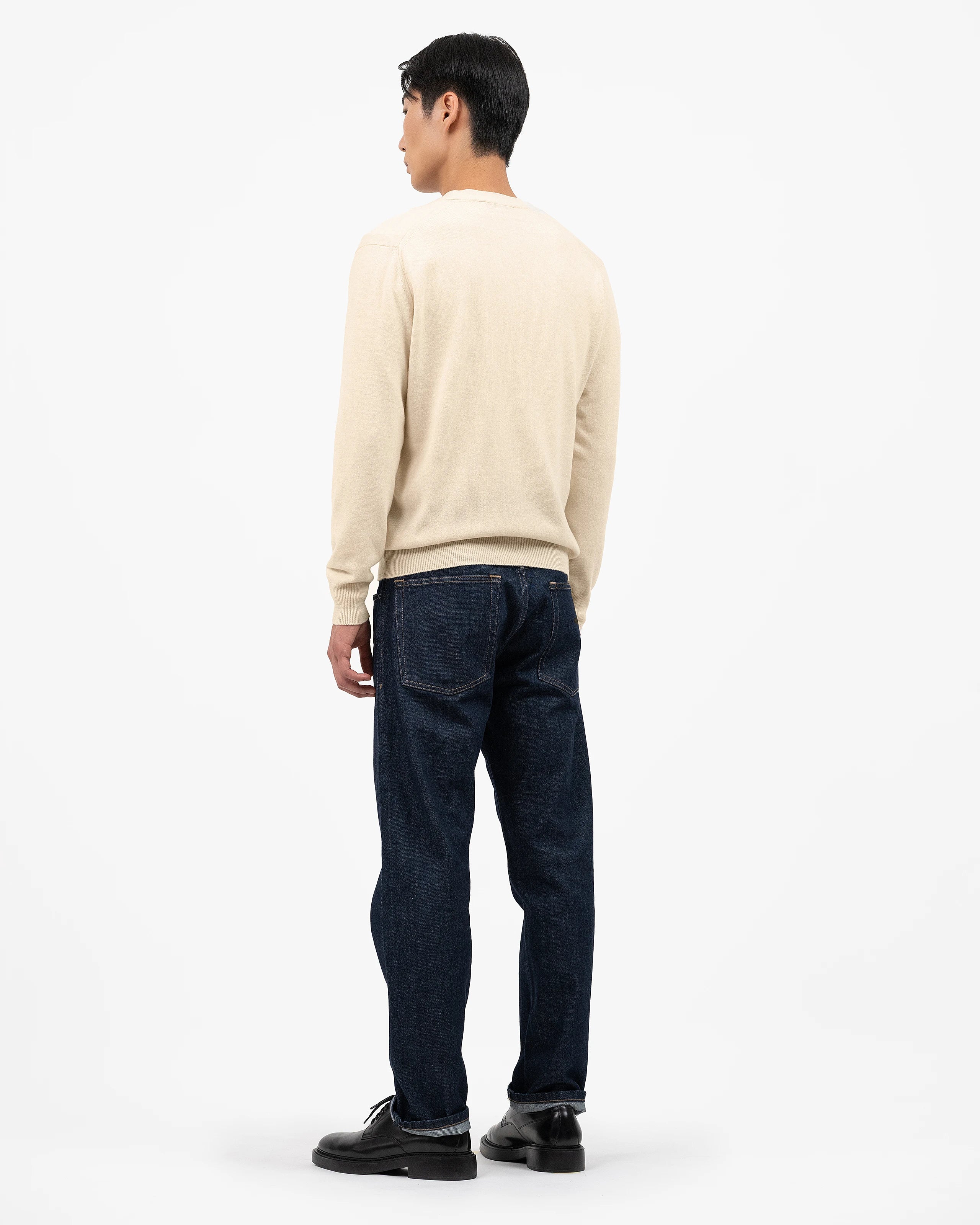 Men's Classic Cardigan - Light Beige Cashmere