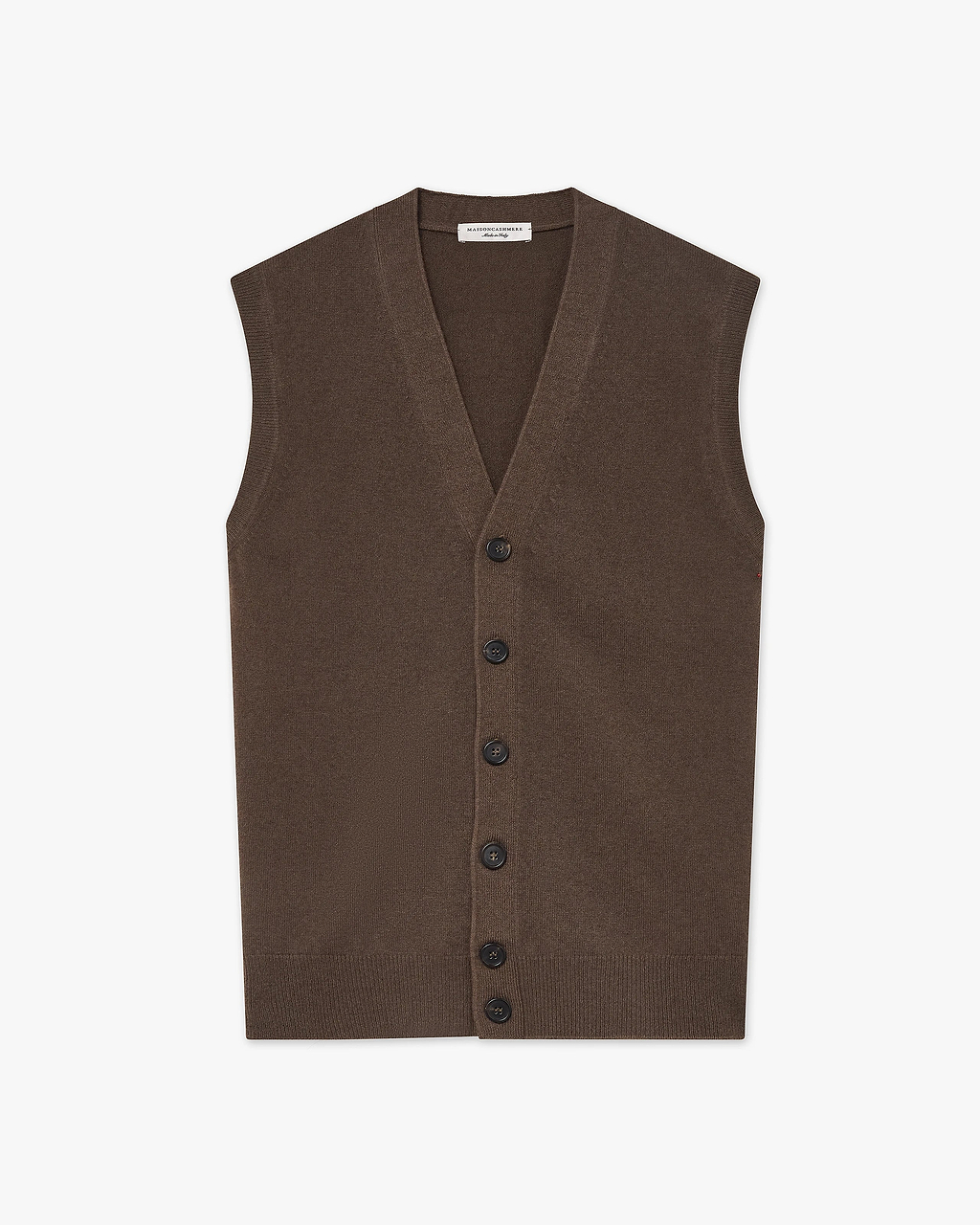 Men's Classic Cashmere Cardigan Vest - Brown | MaisonCashmere