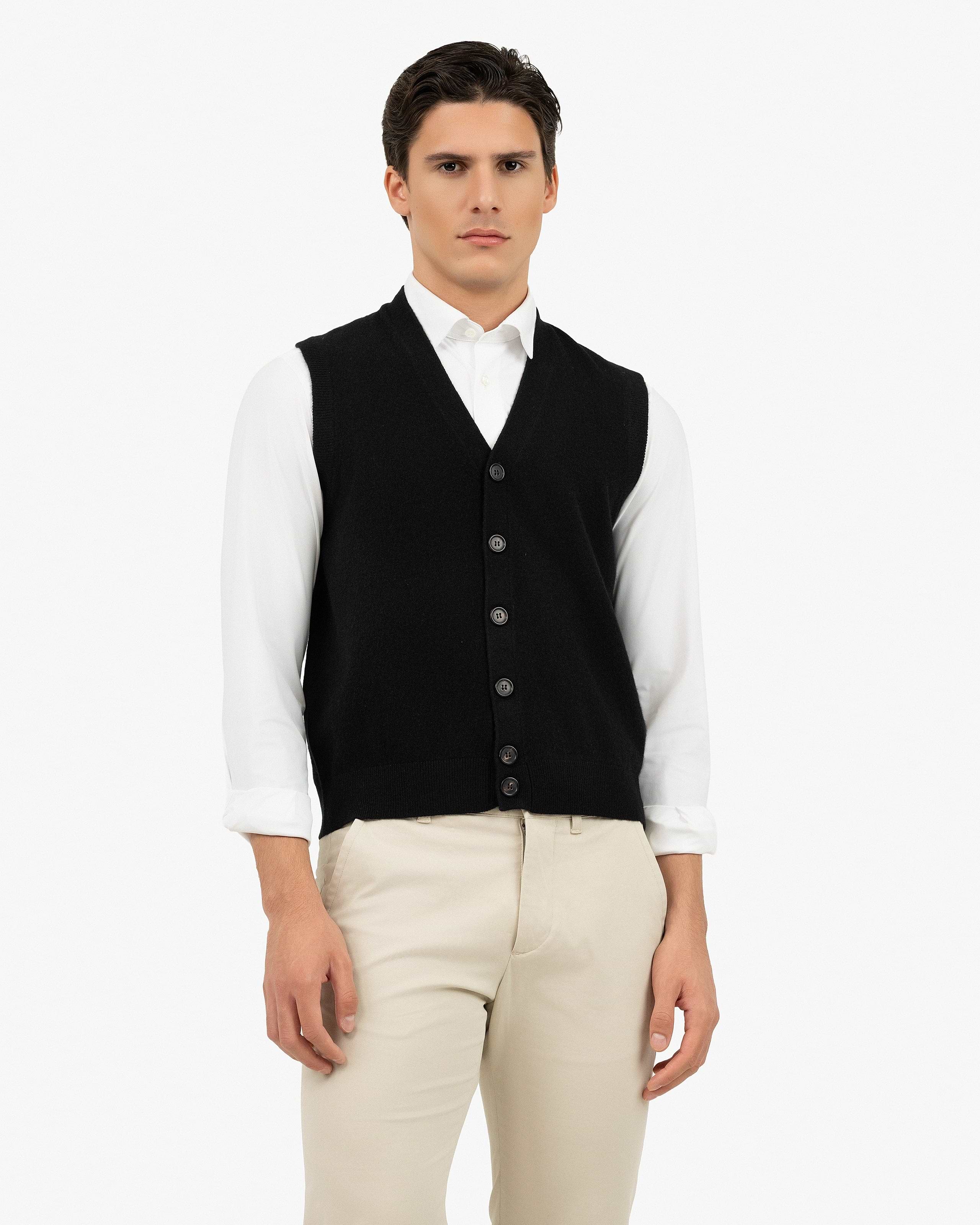 mens dress sweater vests Cashmere Vest fitted but not too tight Men's Cashmere-Like Knit Sweater Vest
