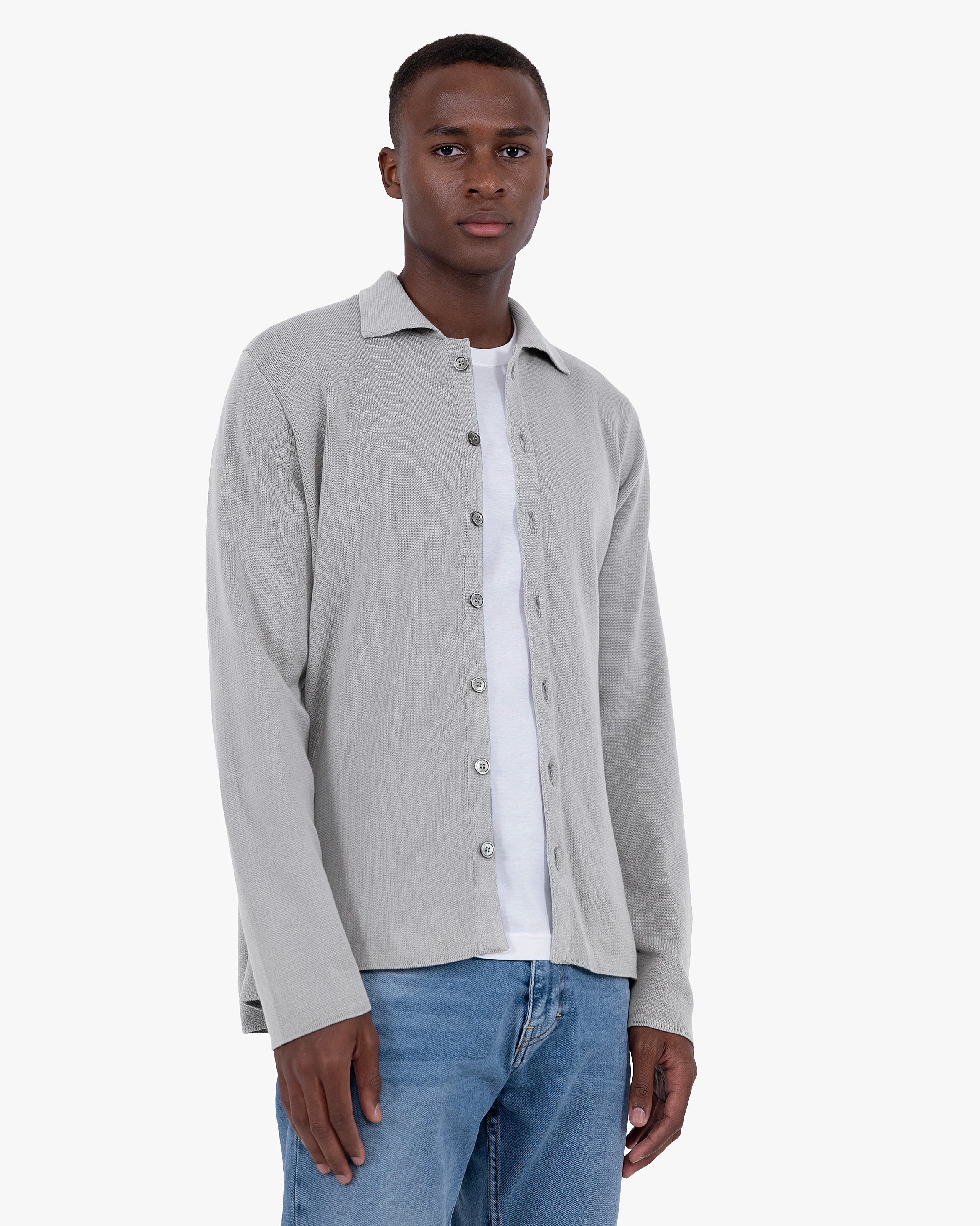 Men's Giza Knit Shirt - Grey - Cotton