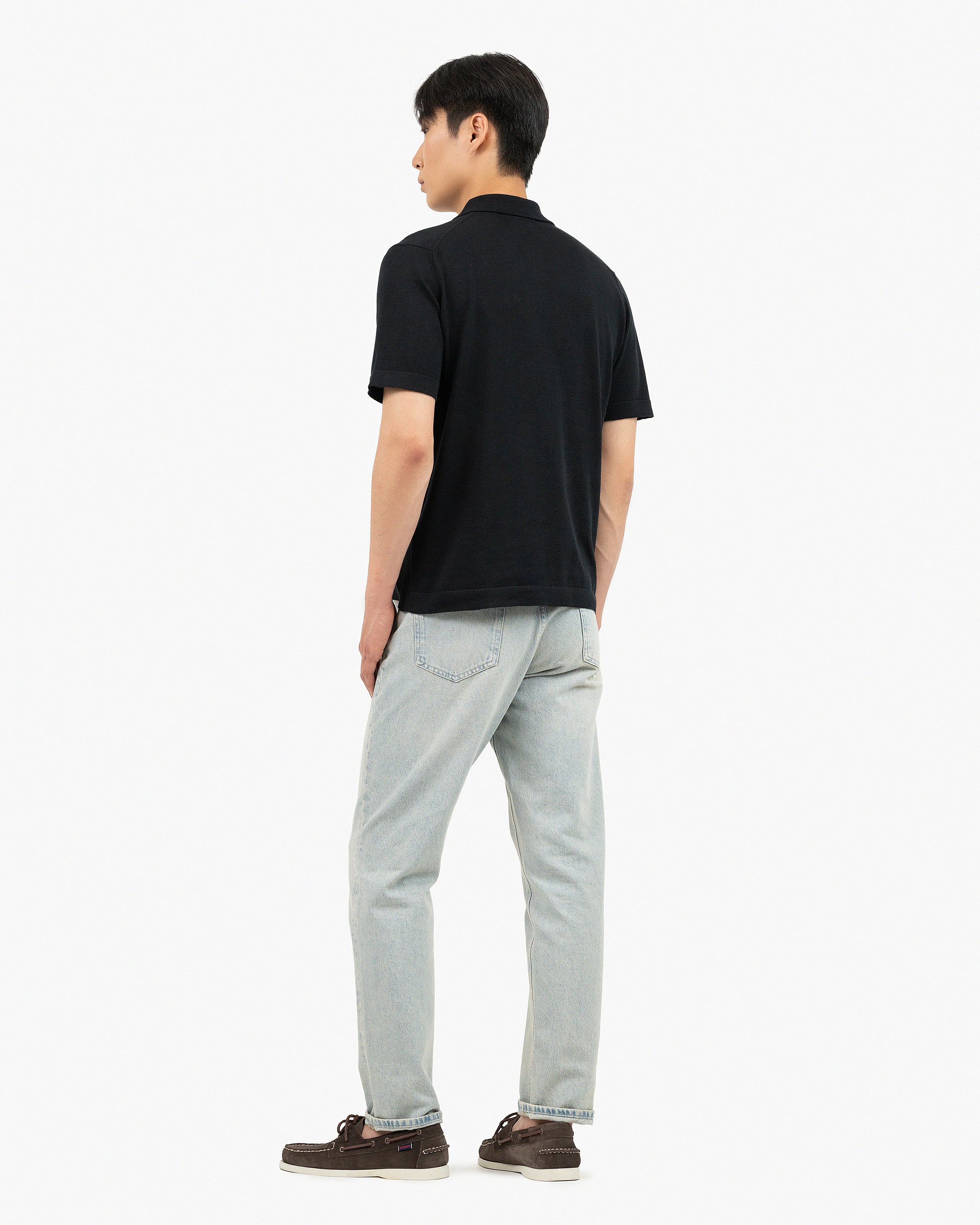 Men's Giza Polo T-Shirt - Black Cotone