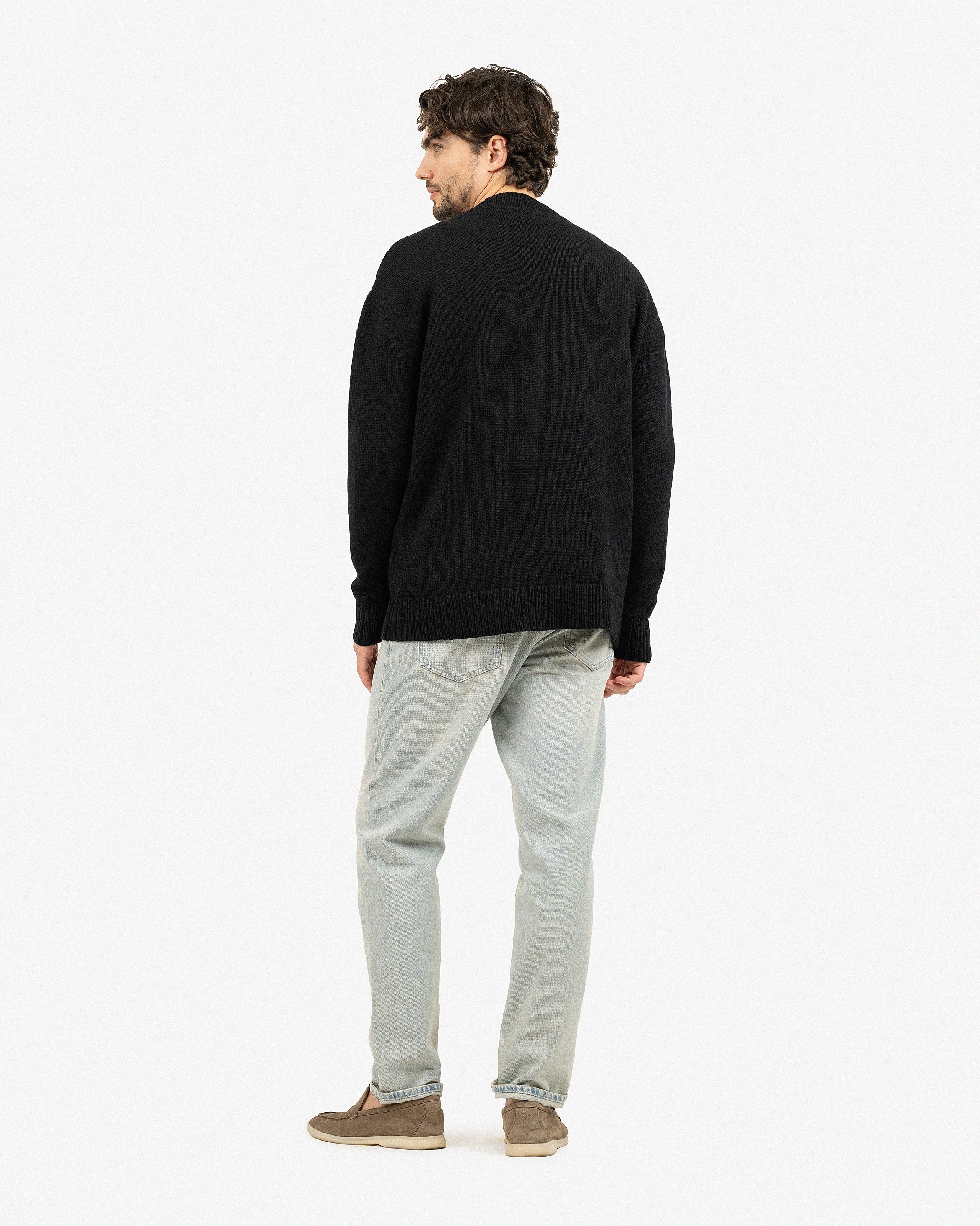 Men's Moritz Maxi Cardigan - Black Merino