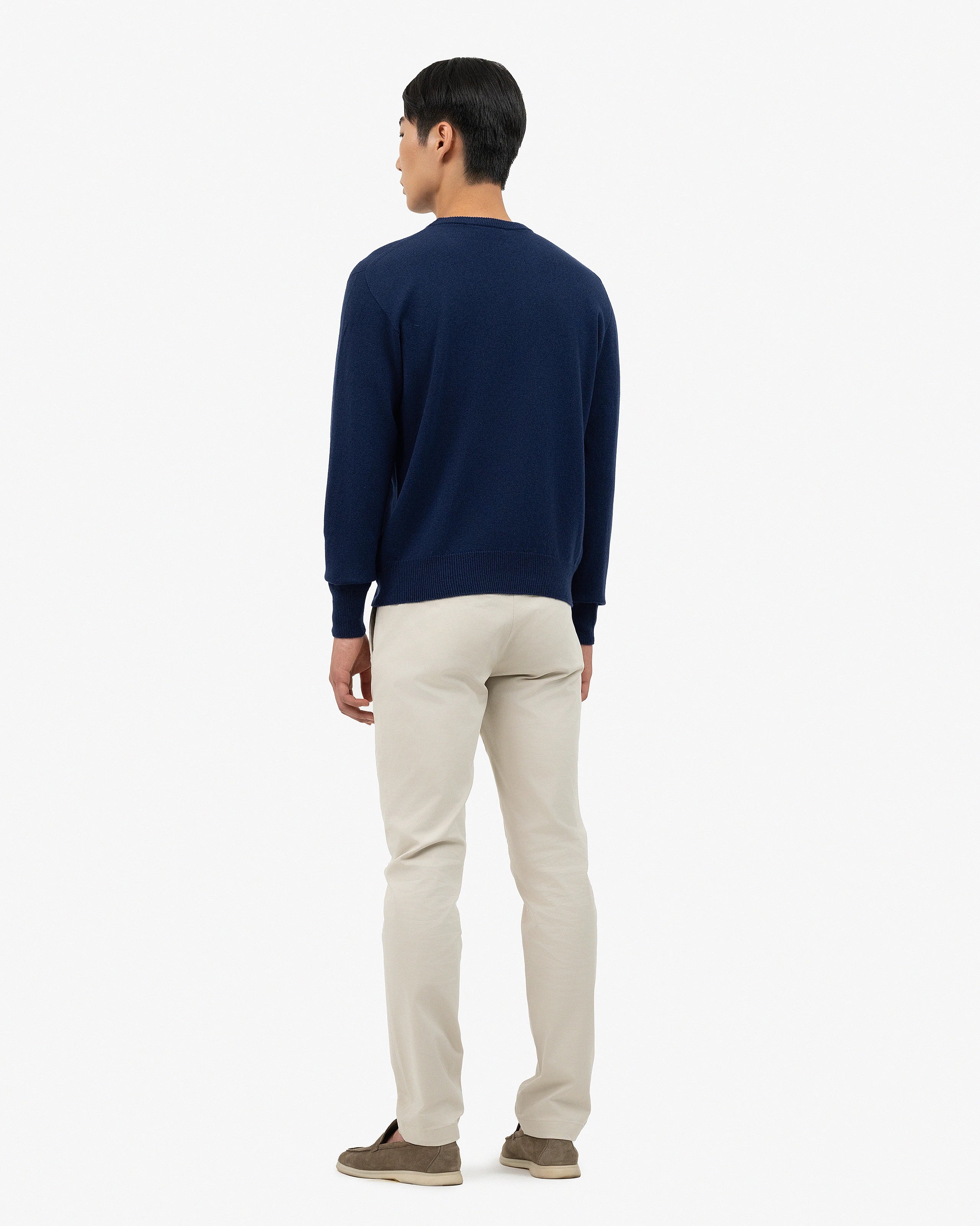 Men's Saxon V-Neck Sweater - Blue Merino