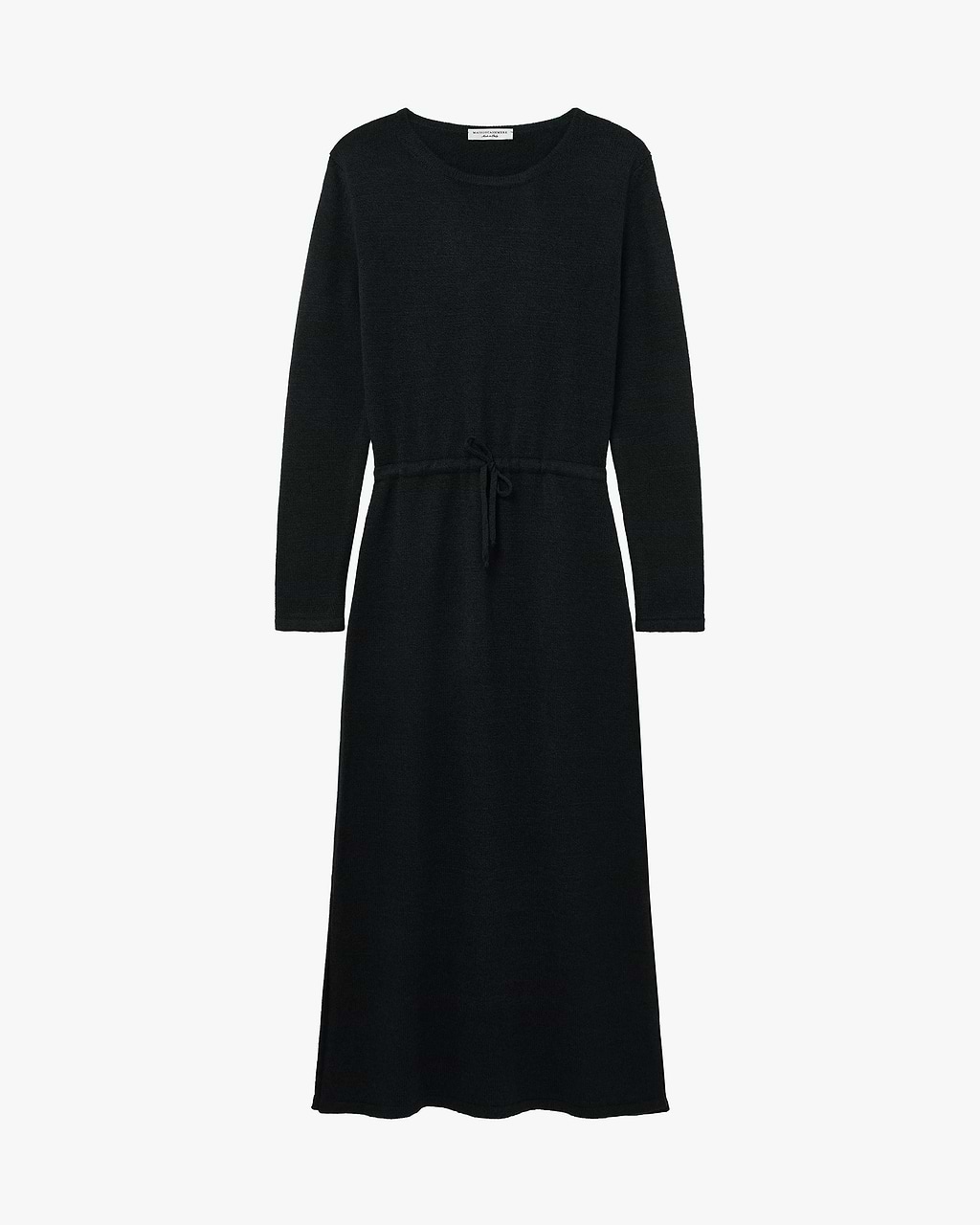 dress knitted long wool black Hand chunky merino blend T-neck sweater in black/D9 Siena Midi Dress - Black