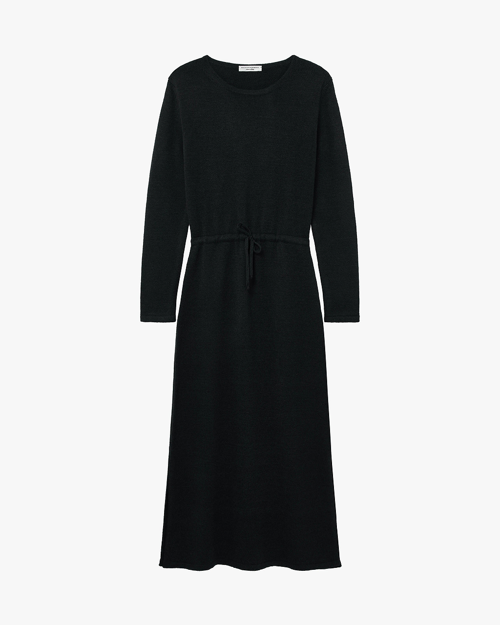 dress knitted long wool black Hand chunky merino blend T-neck sweater in black/D9 Siena Midi Dress - Black