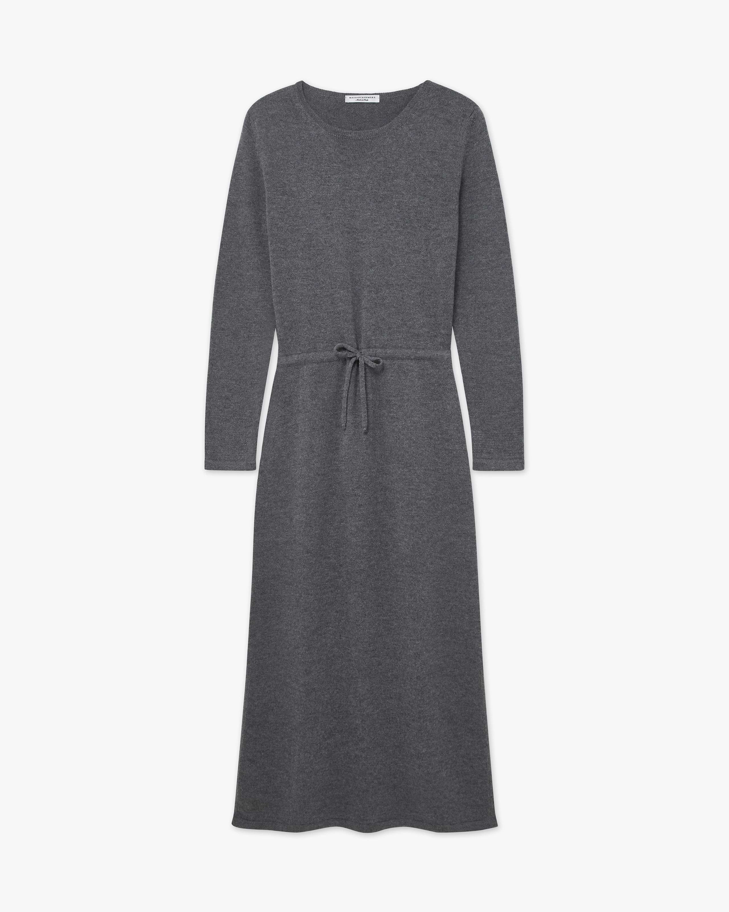 grey cashmere dress 100% Cashmere Long Dress trikicashmere