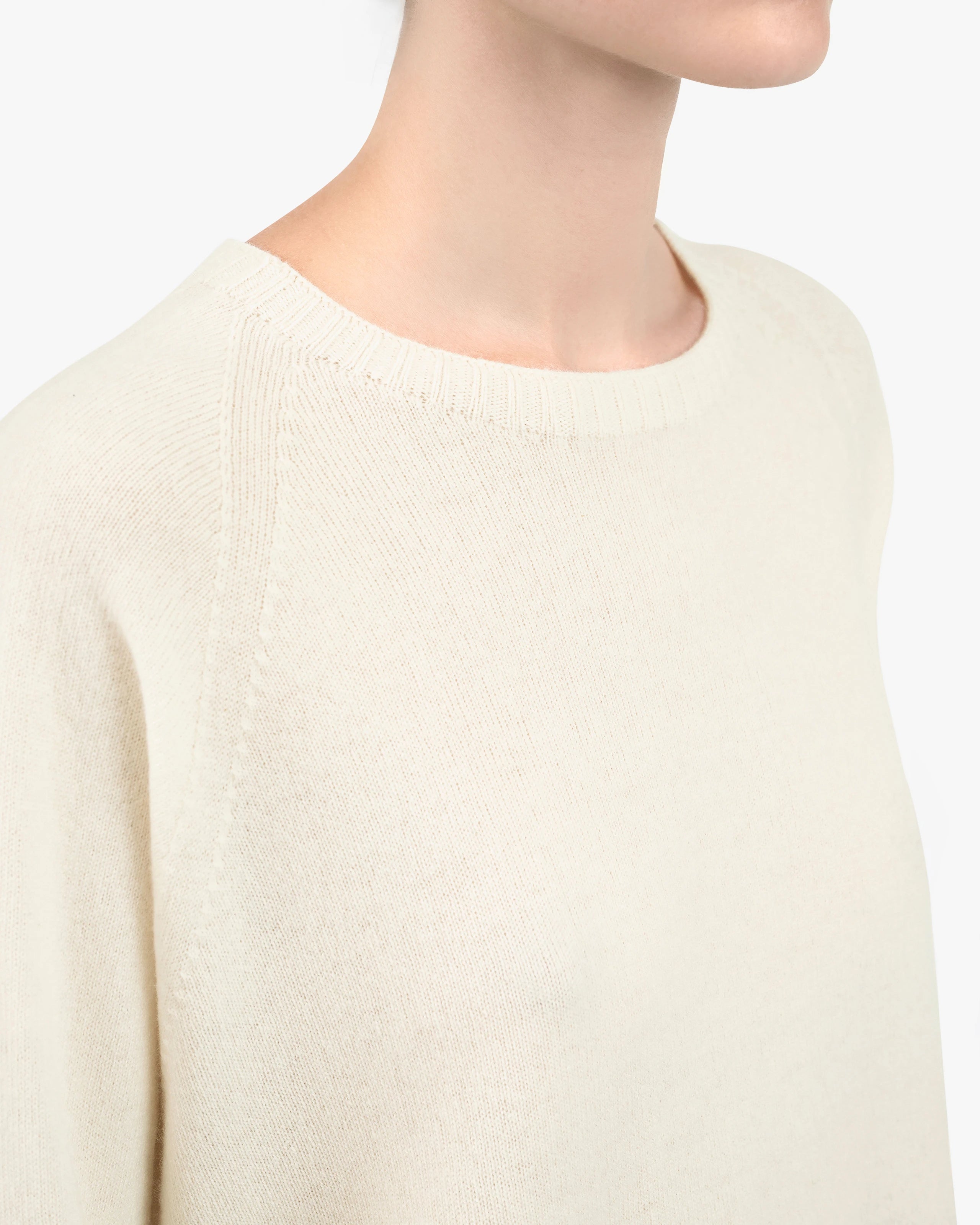 Mosel Maxi Boat Neck - White Cashmere