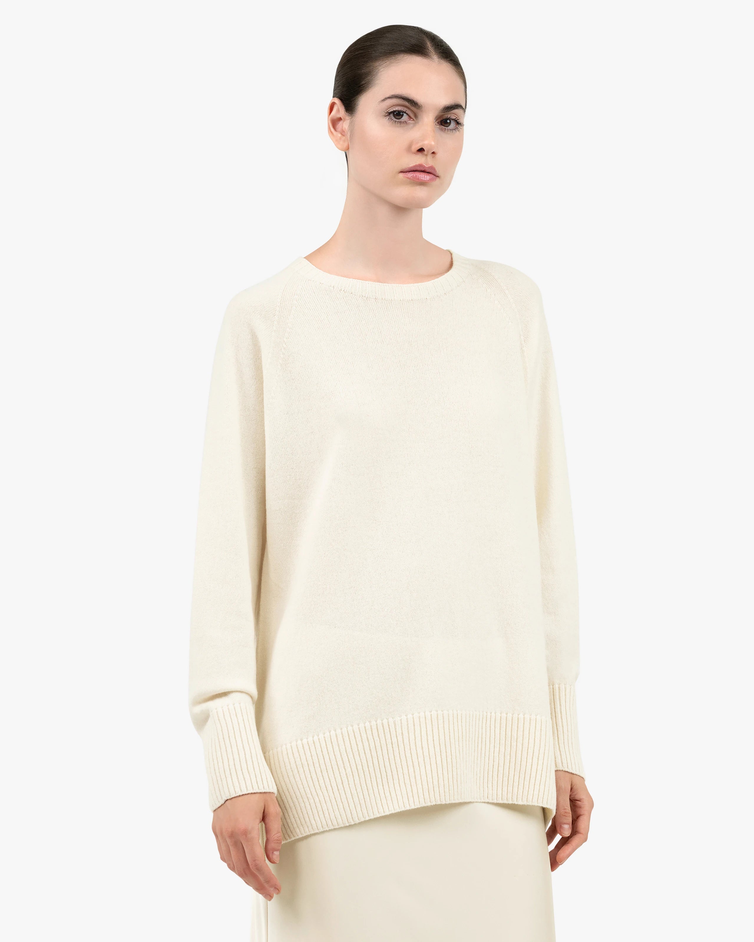 Mosel Maxi Boat Neck - White Cashmere