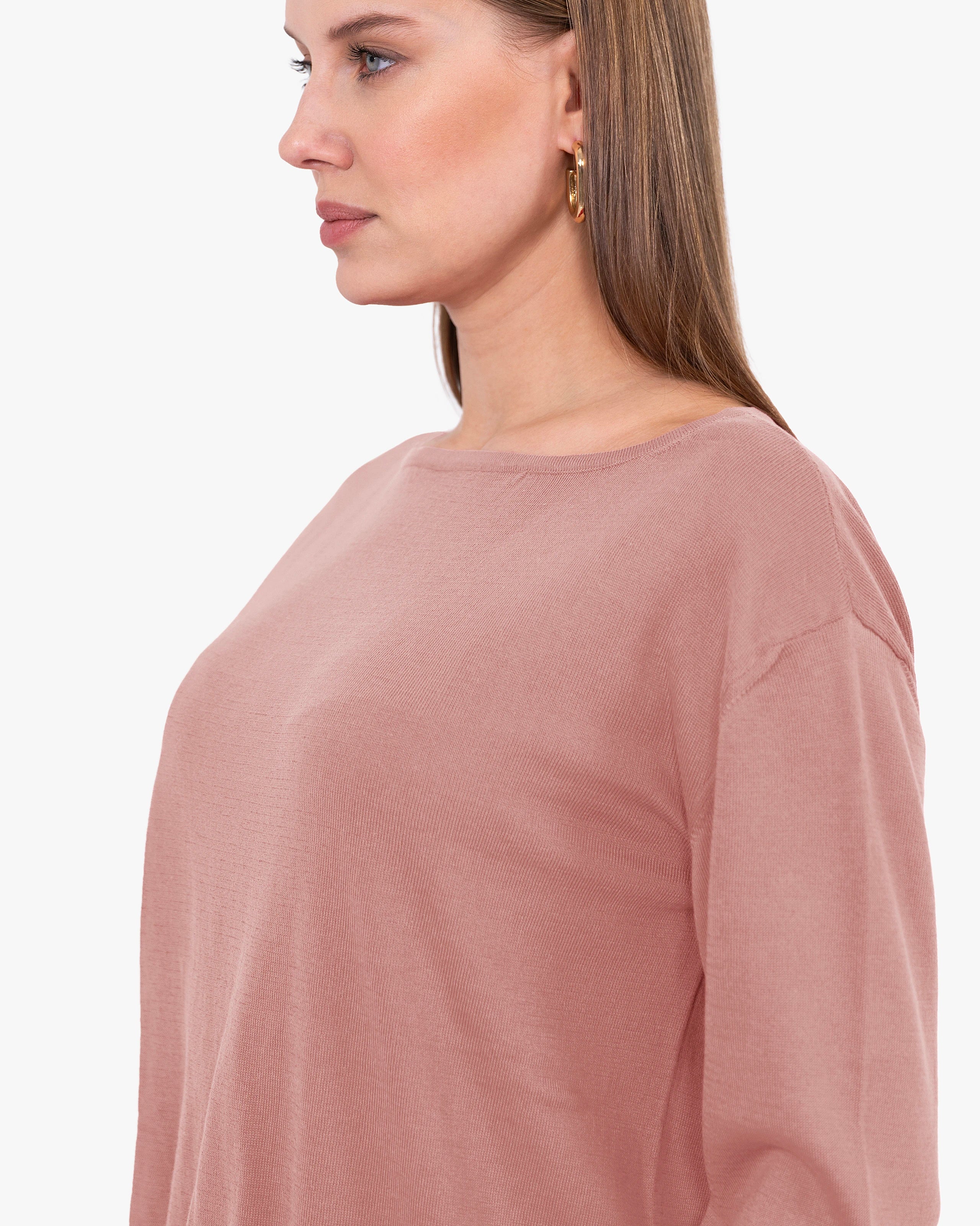 Oasi Boat Neck Sweater - Blush Cotone