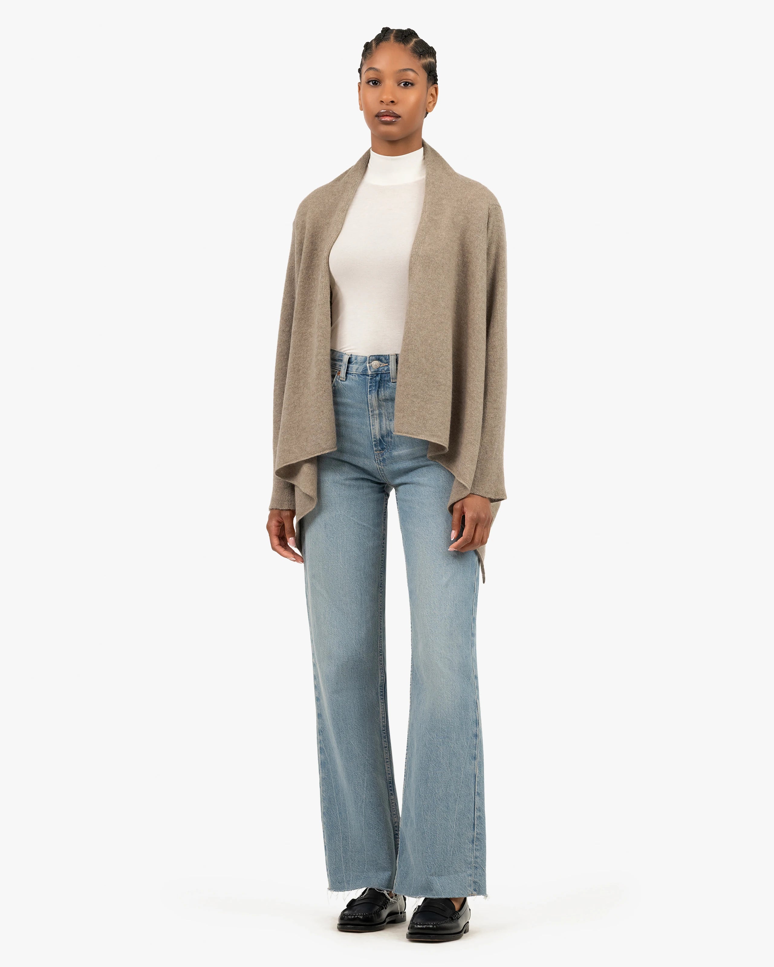 Ostuni Cardigan Wrap - Taupe Cashmere