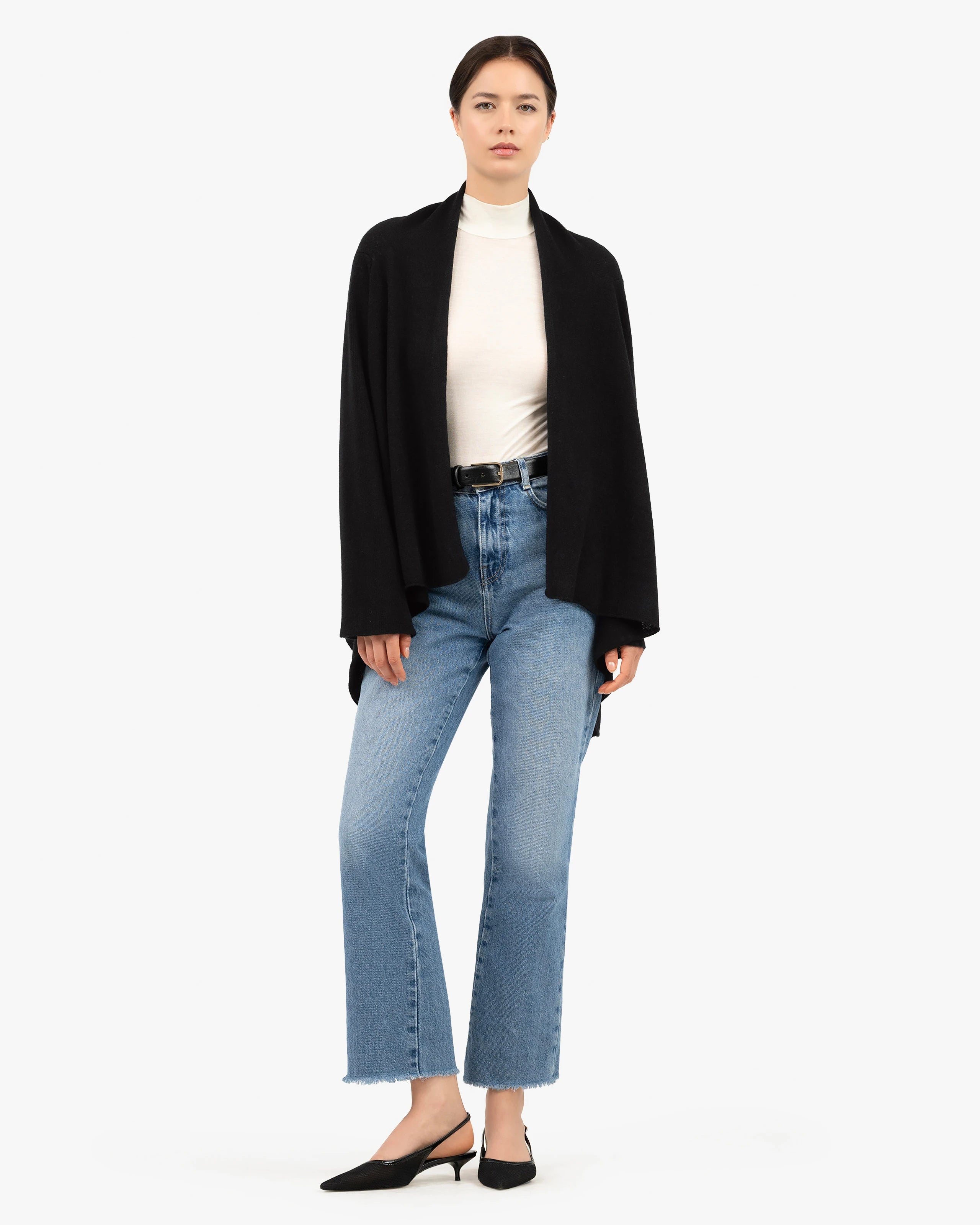 Ostuni Cardigan Wrap - Black Cashmere