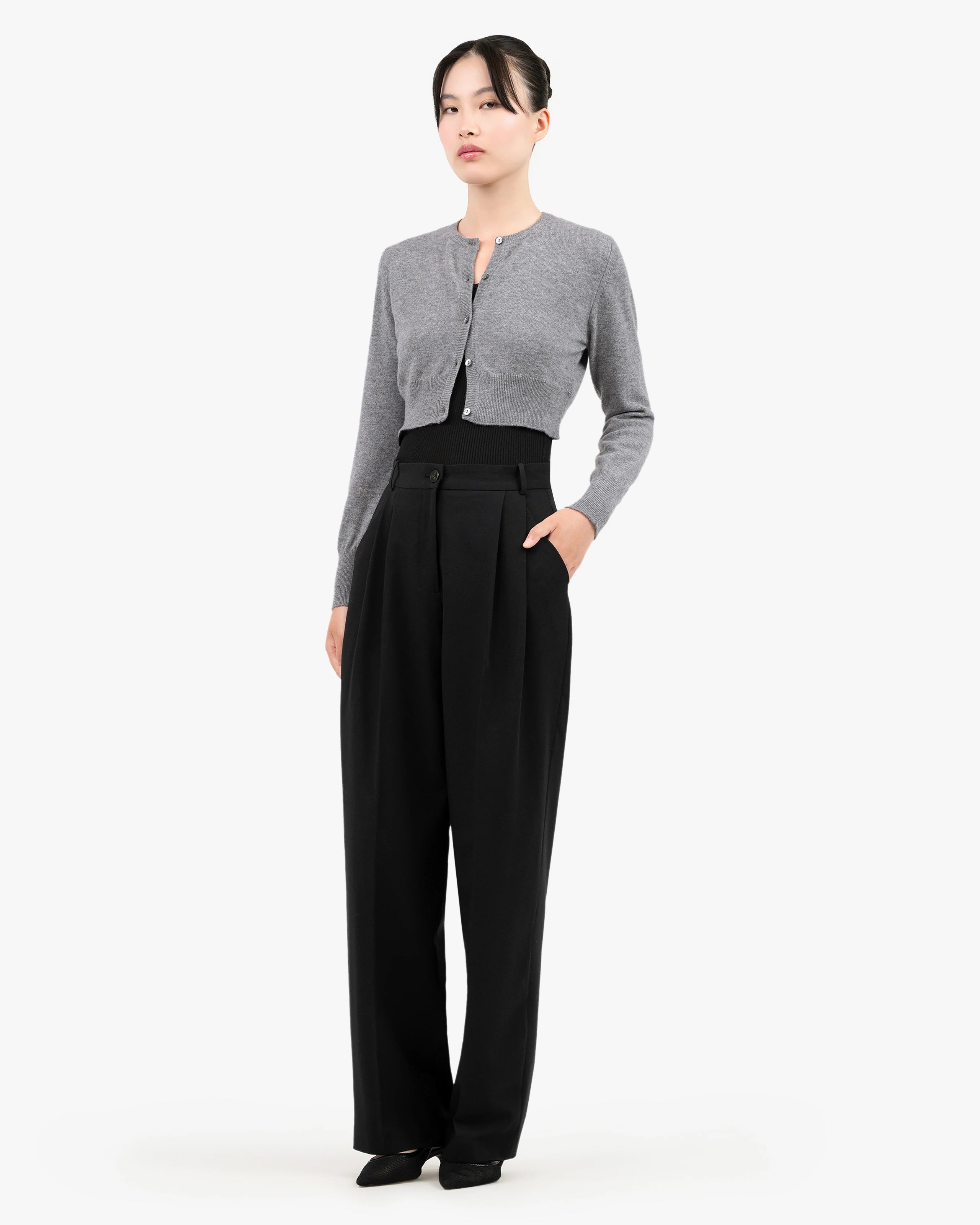 Ostuni Shrug Cardigan - Medium Grey Cashmere