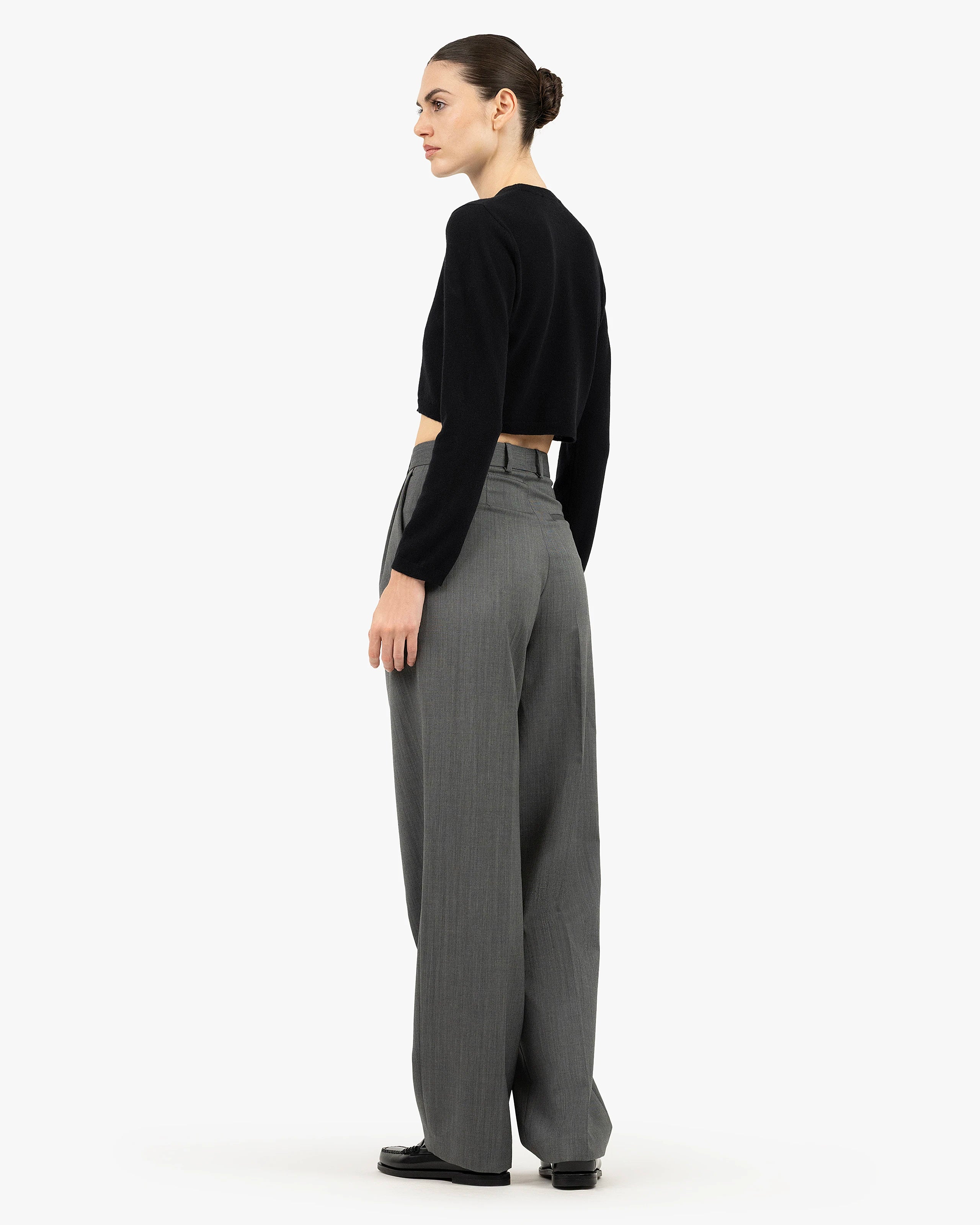 Ostuni Crop Sweater - Black Cashmere